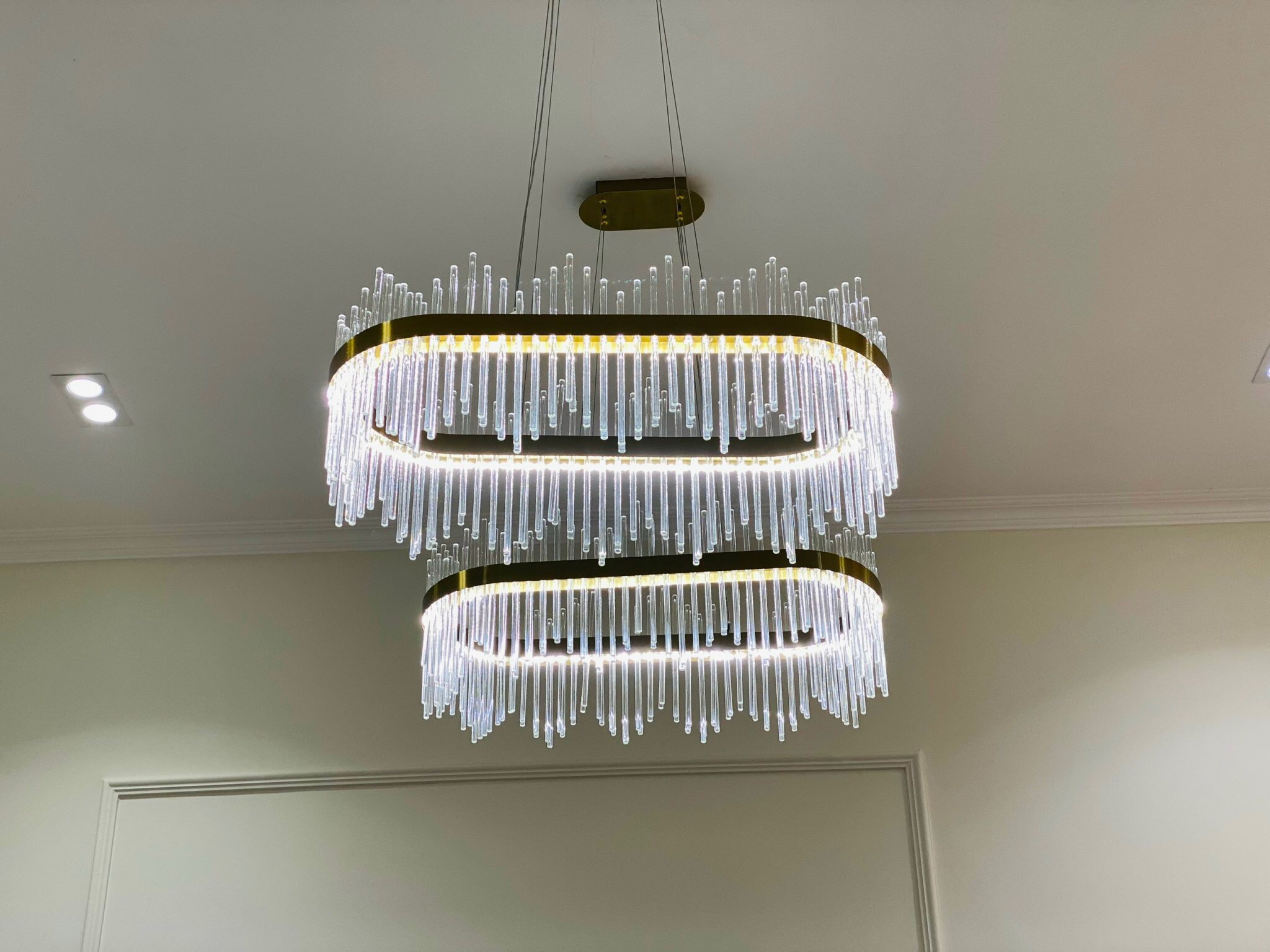 Đèn thả pha lê đũa dài 80cm TPL01N800 cho spa