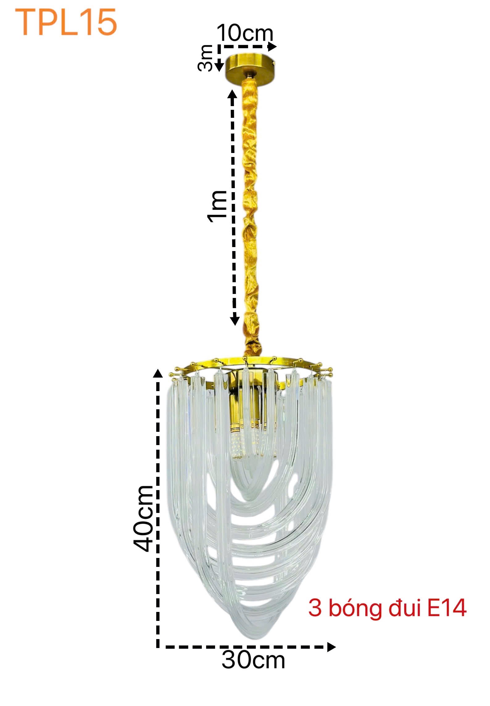 Kích thước đèn TPL15