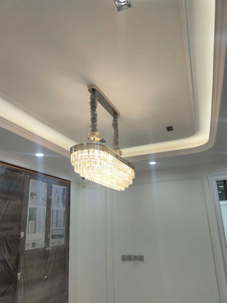 Đèn thả pha lê K9 dài 95cm TPL2231N950 ánh sáng vàng