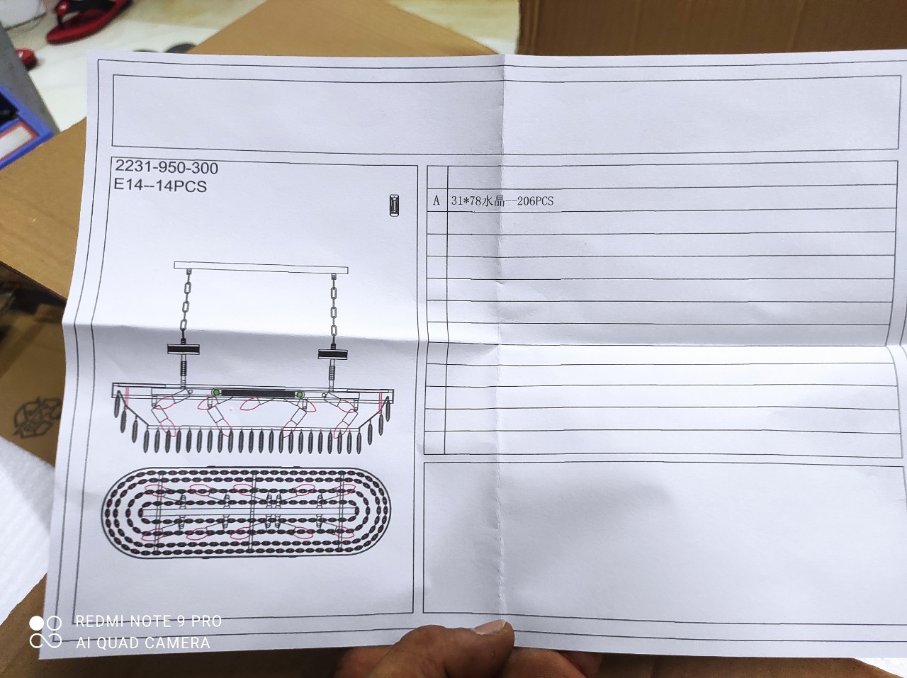 Hướng dẫn lắp đặt Đèn thả pha lê K9 dài 95cm TPL2231N950