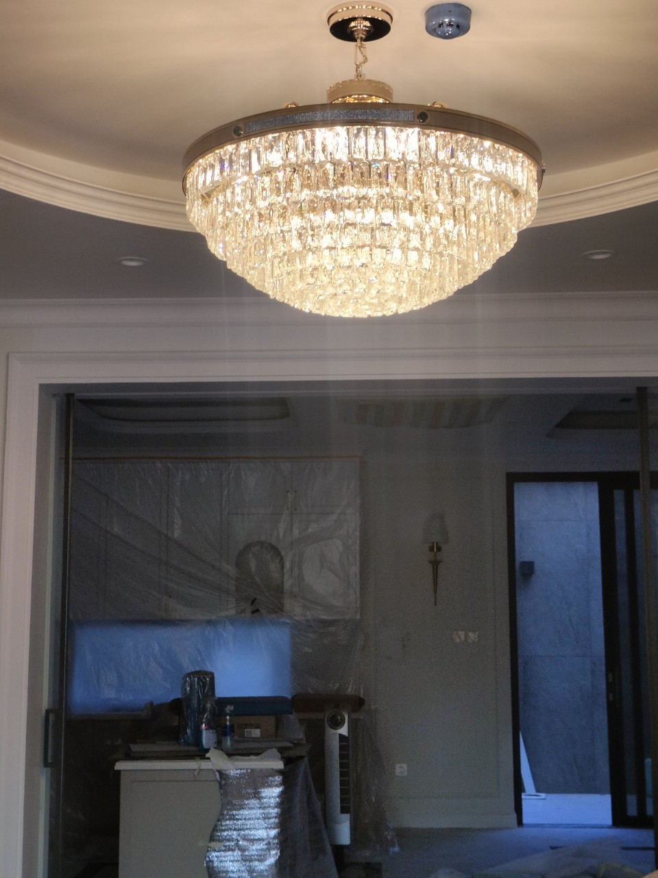 Đèn thả pha lê K9 đường kính 80cm TPL2231T800 ánh sáng vàng