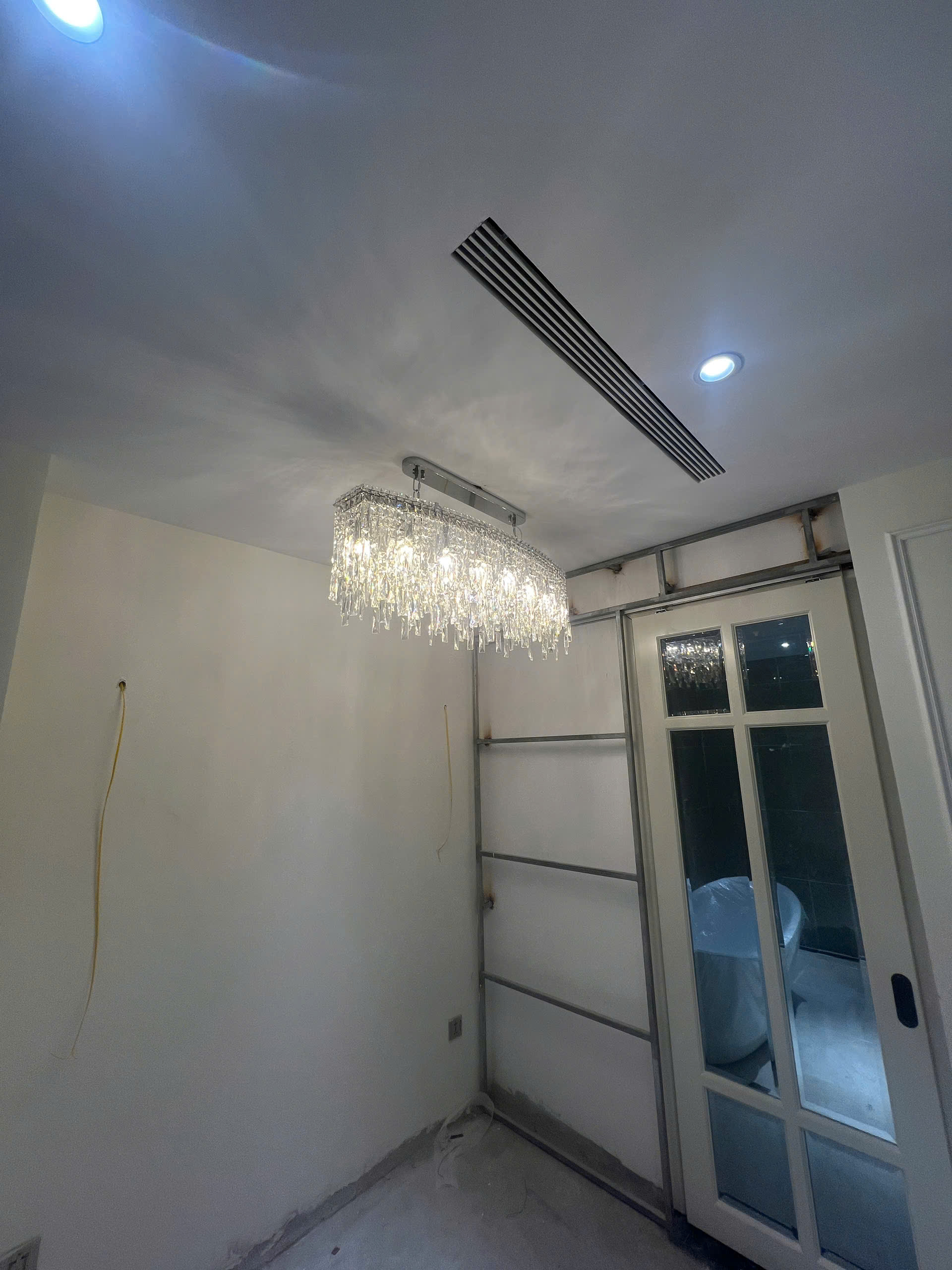 Đèn chùm pha lê trắng dài 1m TPL2278N1000 ánh sáng 3 chế độ