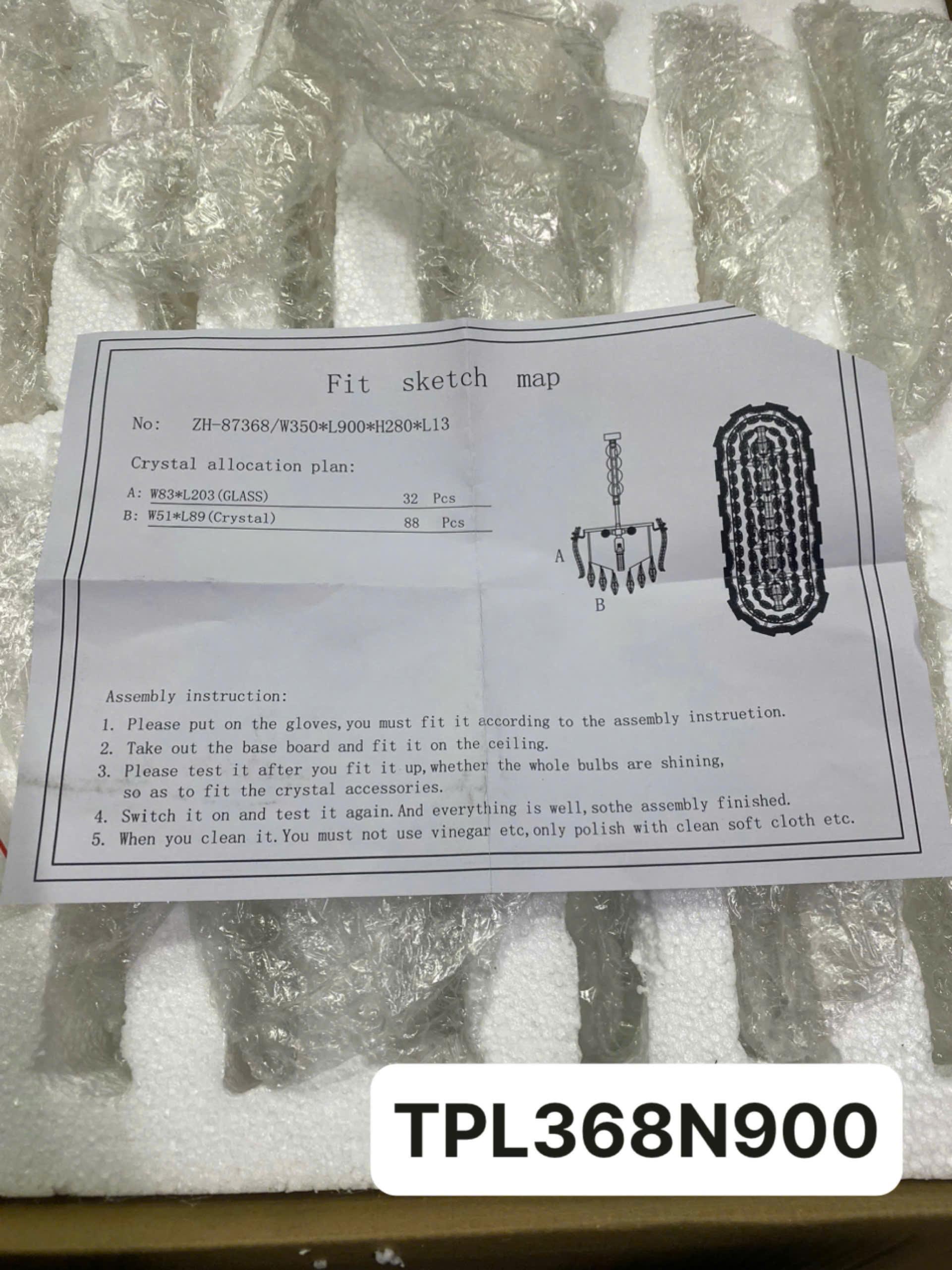 Hướng dẫn lắp đặt Đ&egrave;n thả pha l&ecirc; l&aacute; d&agrave;i 90cm TPL368N900