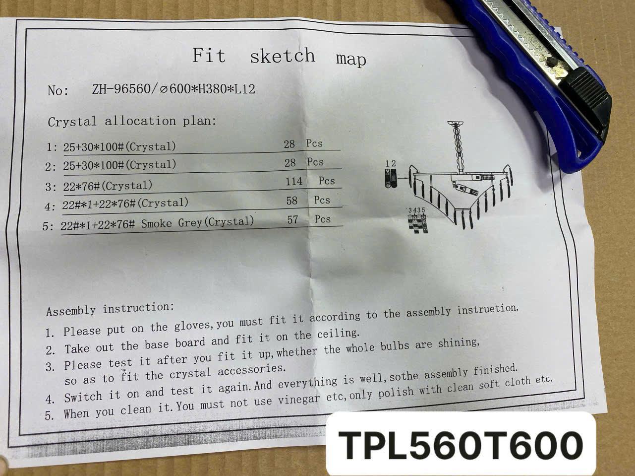 Hướng dẫn lắp đặt đ&egrave;n TPL560T600