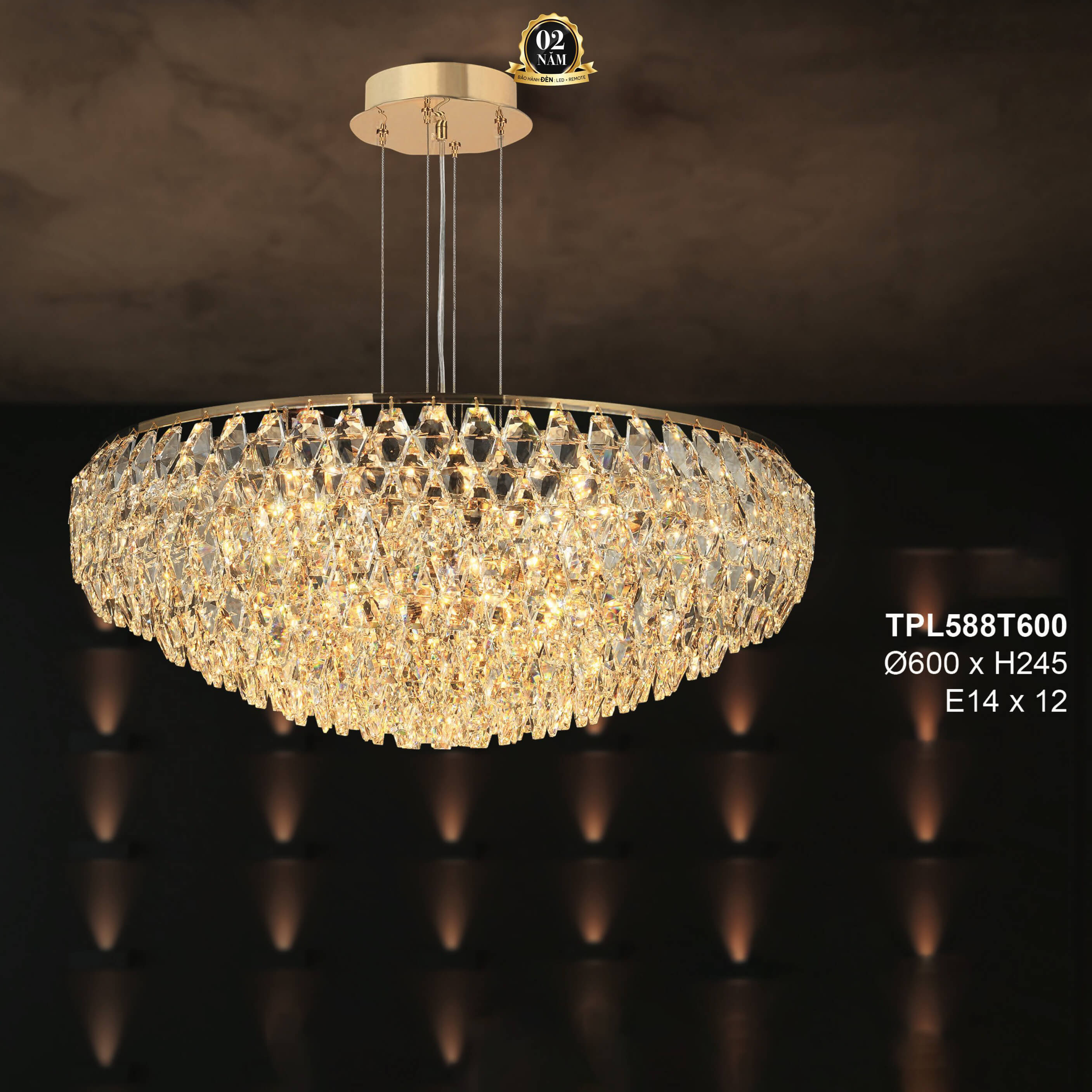 Đèn chùm pha lê cao cấp đường kính 60cm TPL588T600