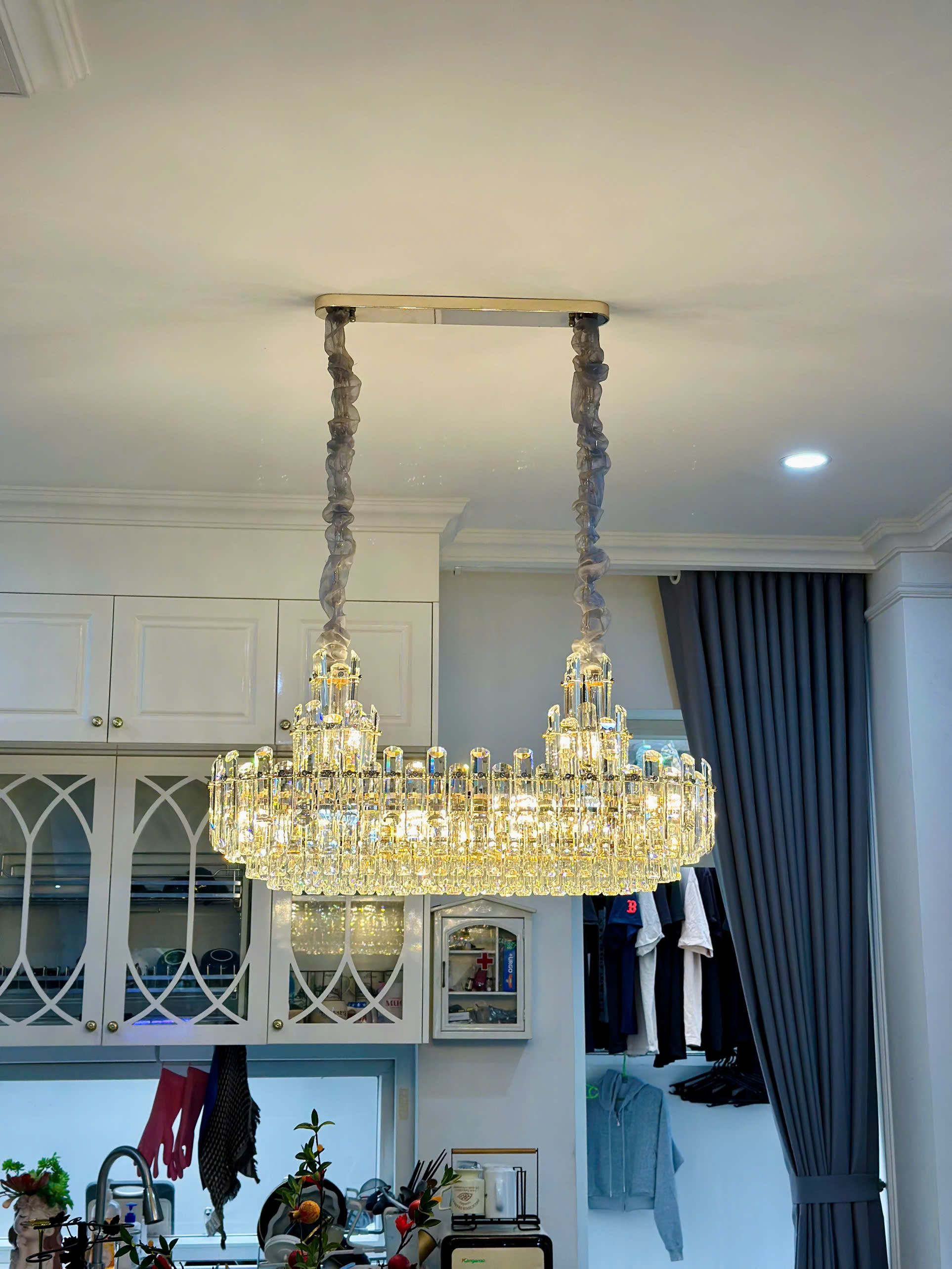 Đèn pha lê lớn dài 95cm TPL6270N950 ánh sáng vàng