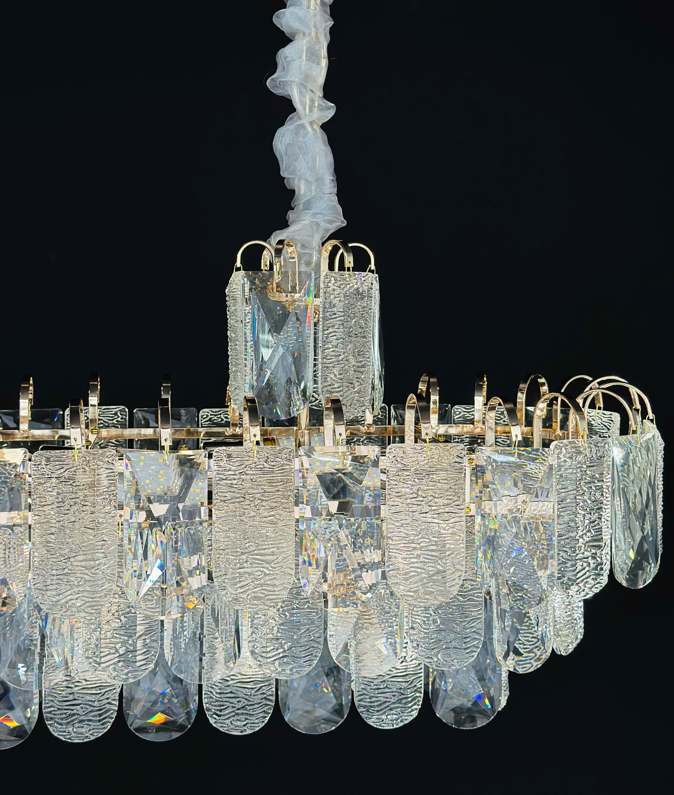 Đèn thả pha lê mờ dài 97cm TPL6291N970