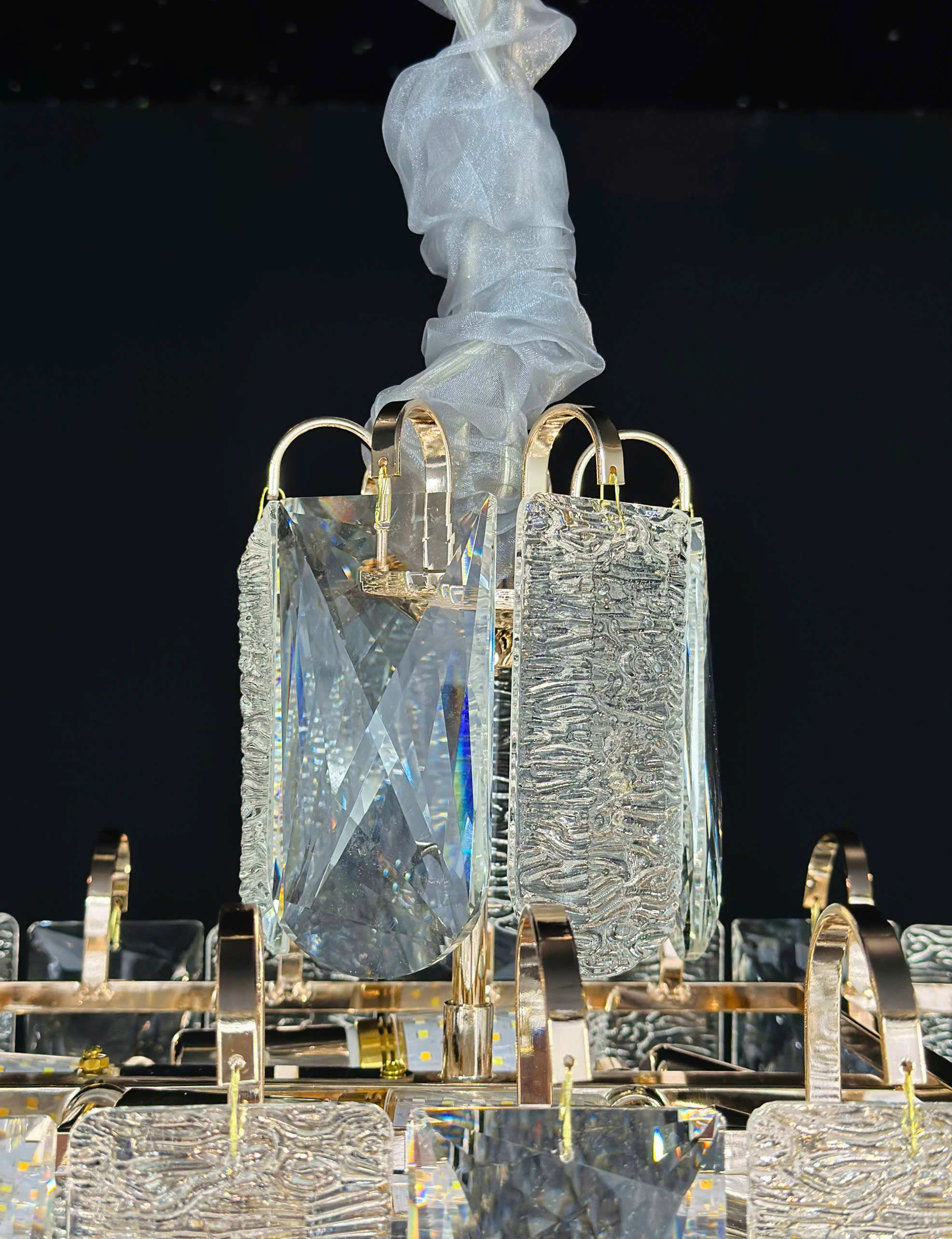 Chi tiết pha lê Đèn thả pha lê mờ dài 97cm TPL6291N970