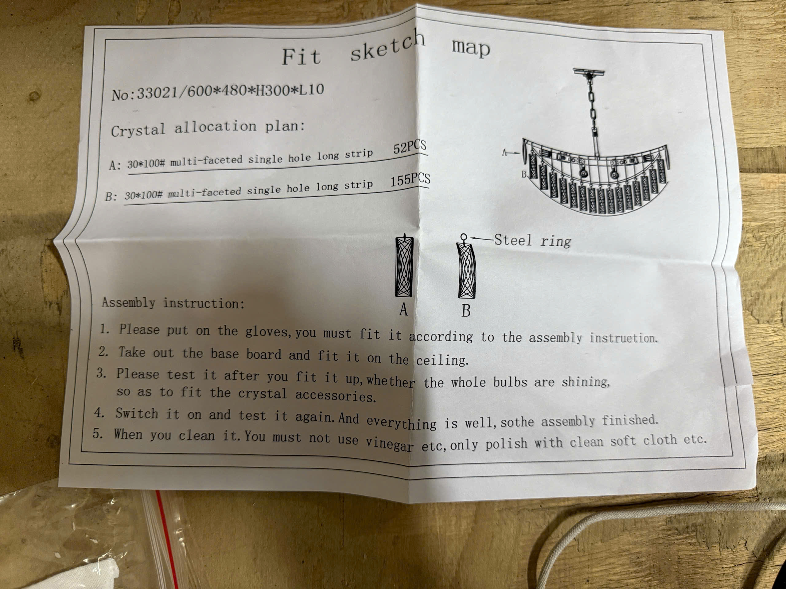 Hướng dẫn lắp đặt đèn pha lê cao cấp TPL695T600
