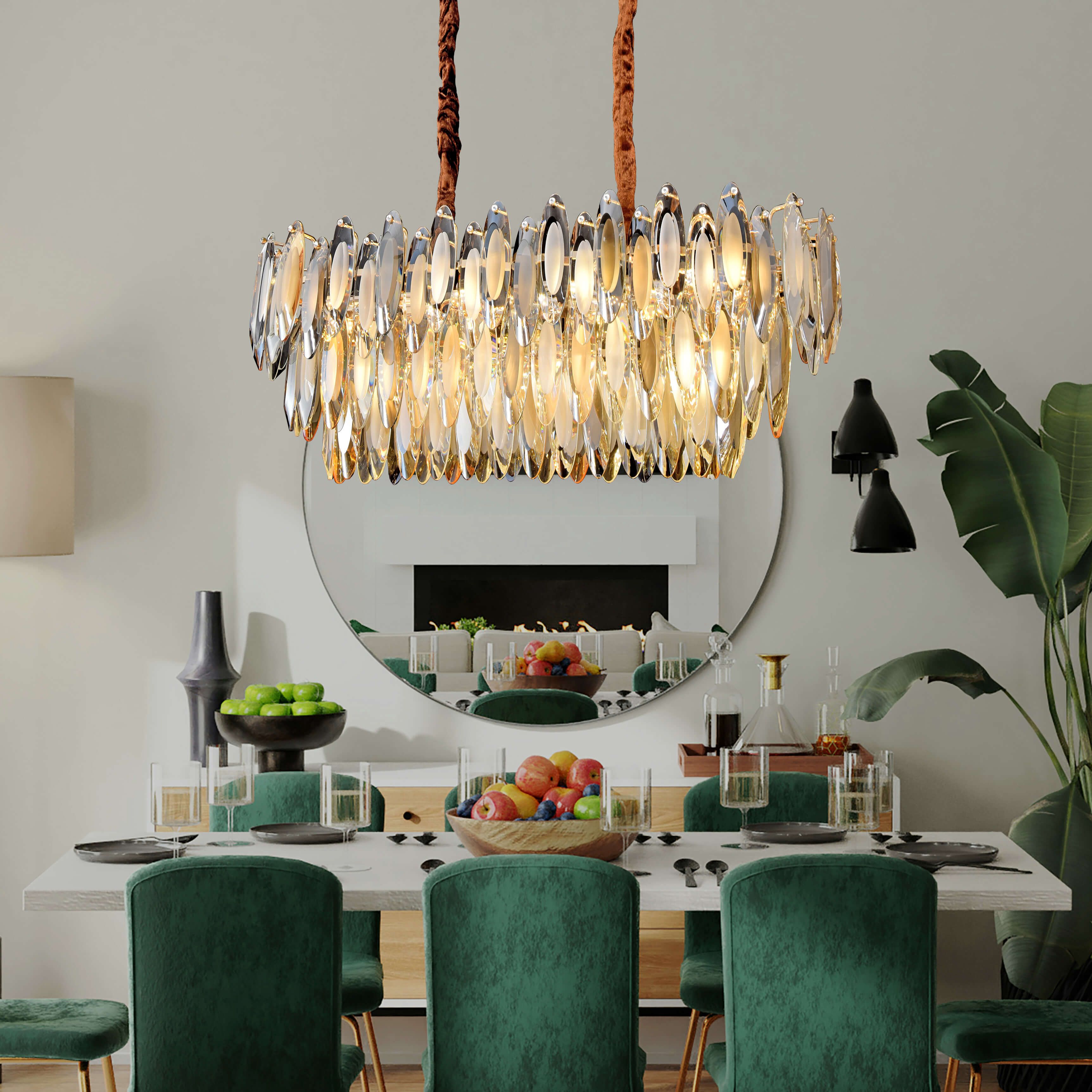 Đèn pha lê bàn dài cao cấp TPL708N900