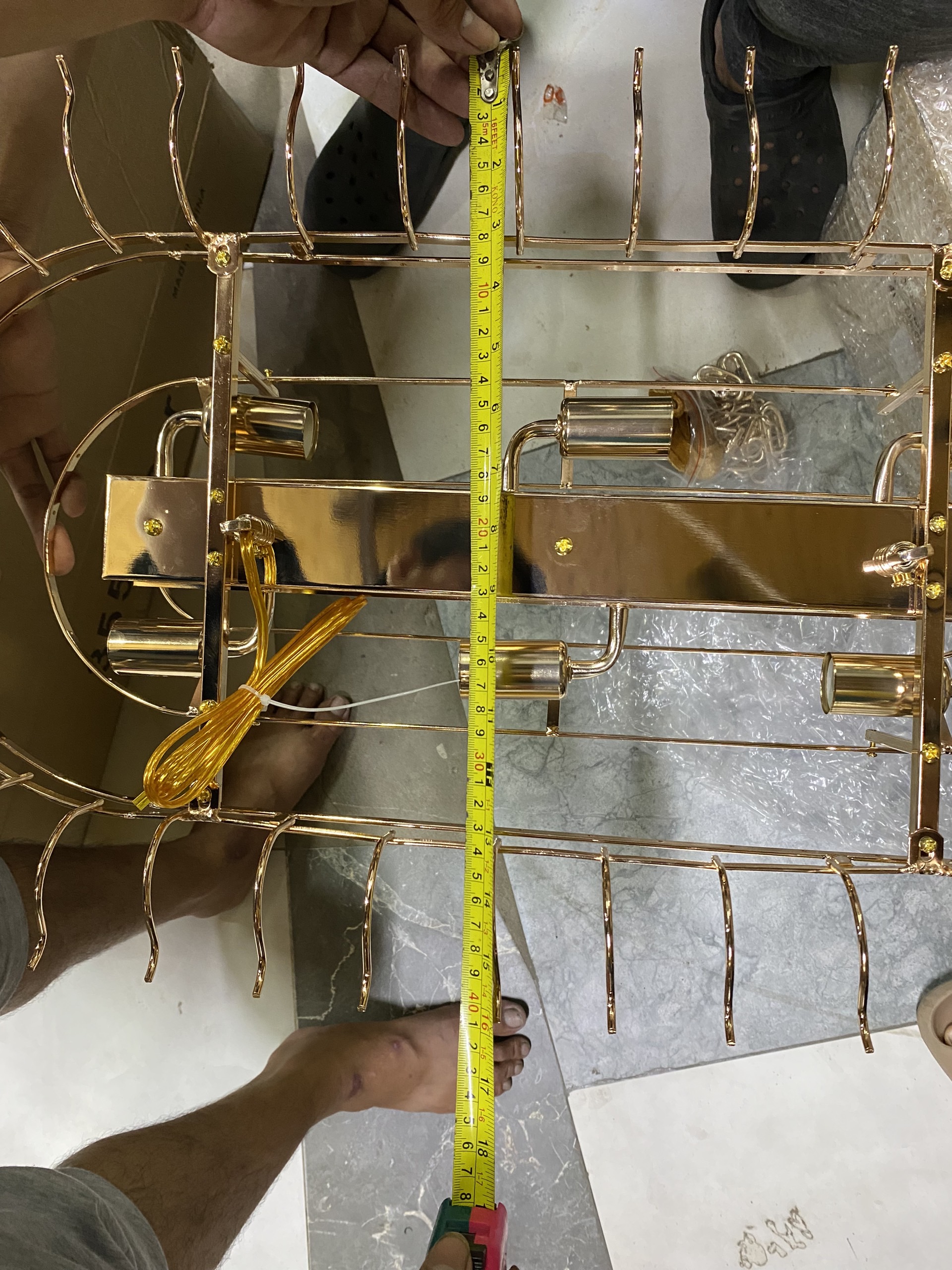 Khung Đèn chùm pha lê Mica Acrylic dài 80cm TPL8032N800