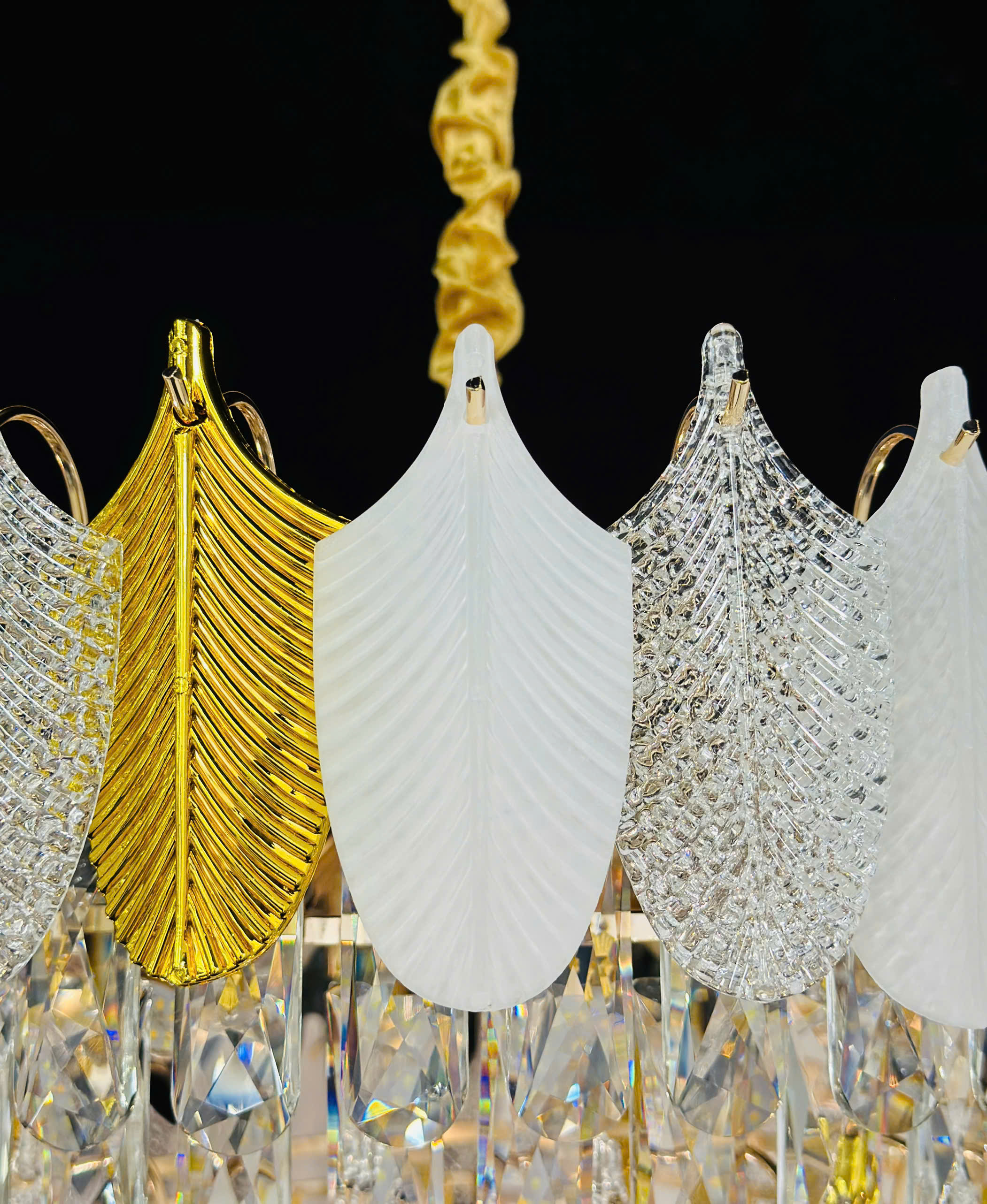 Chi tiết pha lê Đèn chùm pha lê Mica Acrylic đường kính 80cm TPL8032T800