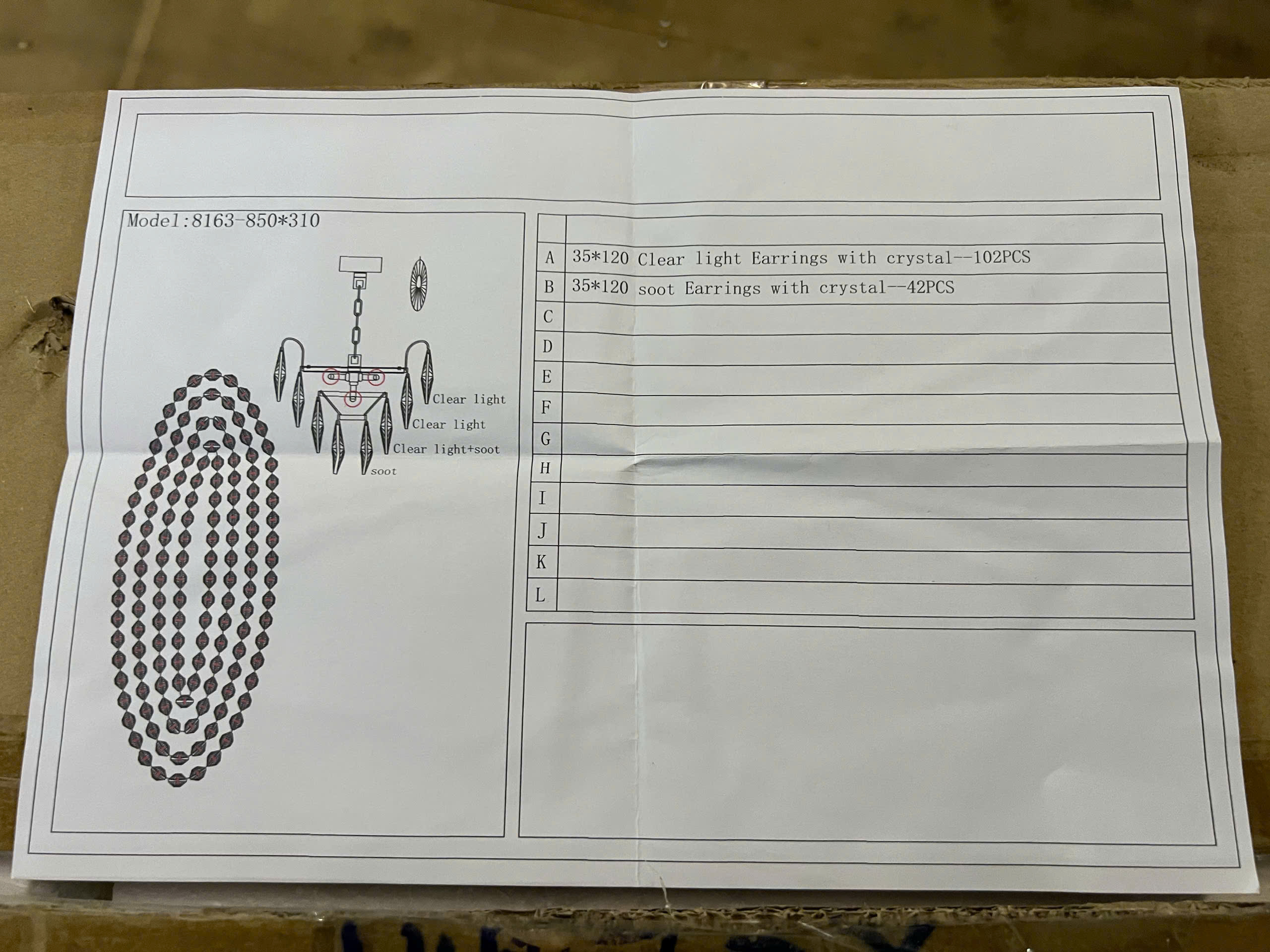 Hướng dẫn lắp Đèn chùm pha lê dài 90cm TPL8163N900