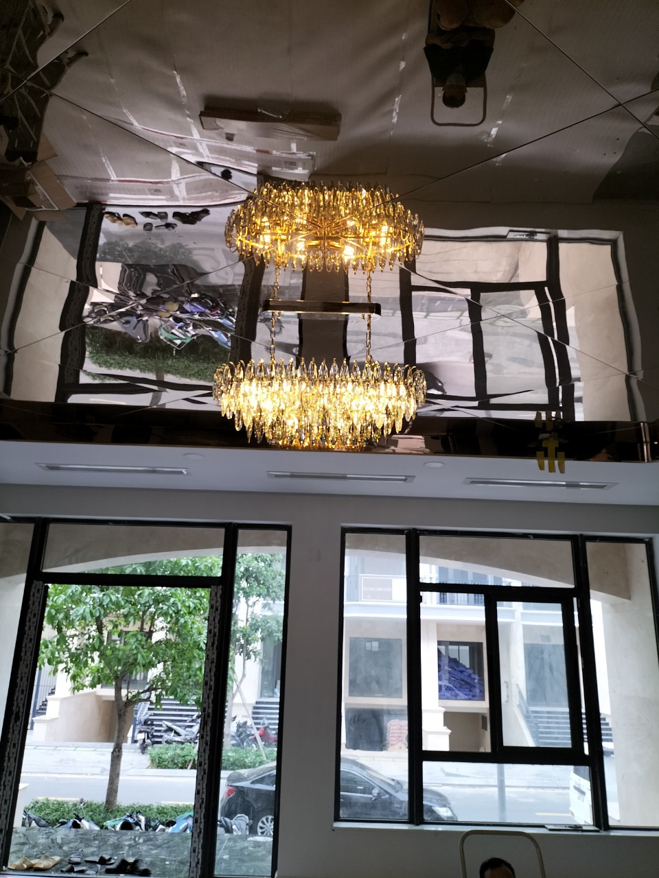 Đèn chùm pha lê dài 90cm TPL8163N900 cho trần gương