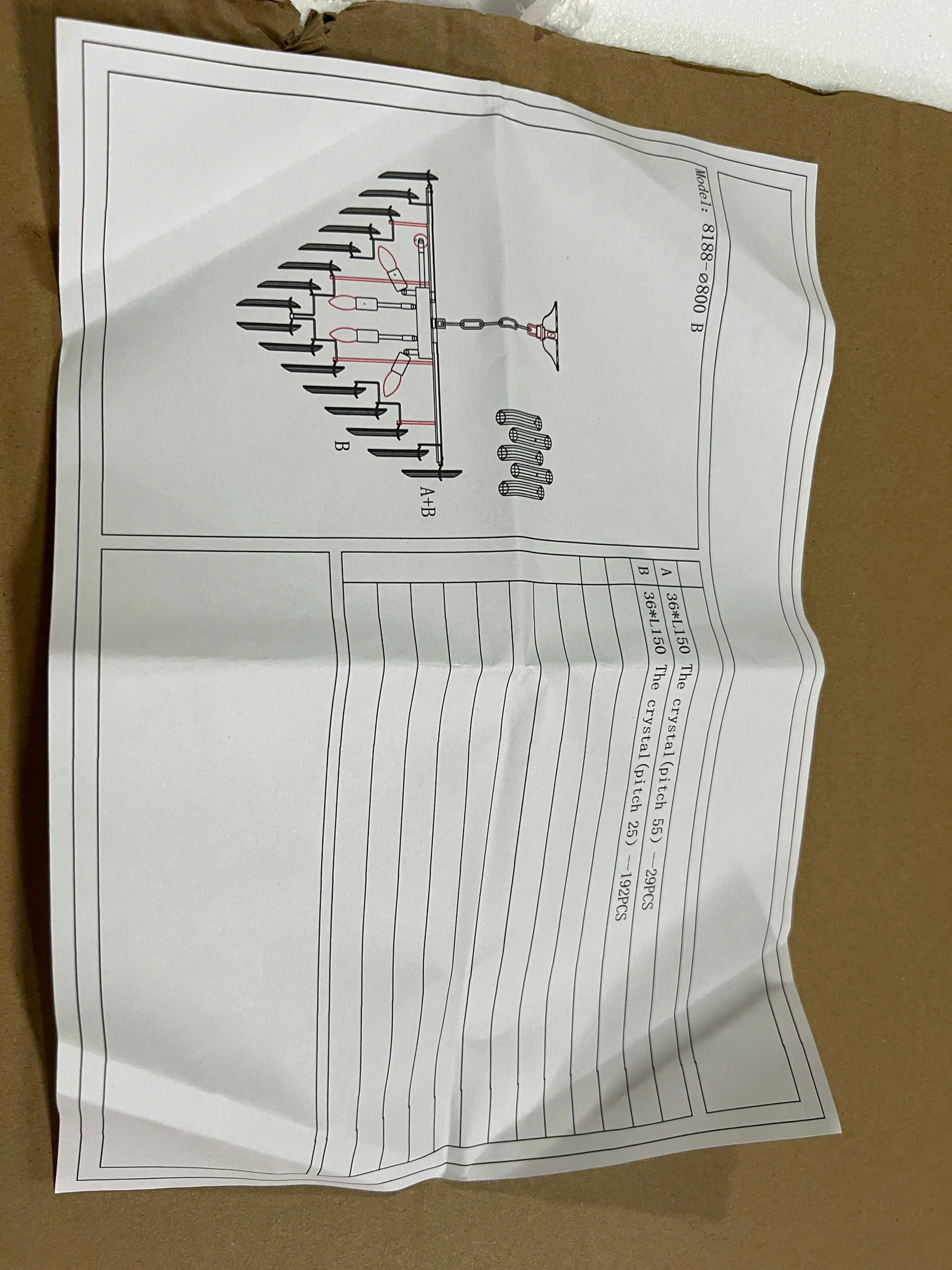 Hướng dẫn lắp đặt Đèn trang trí pha lê đường kính 80cm TPL8188T800