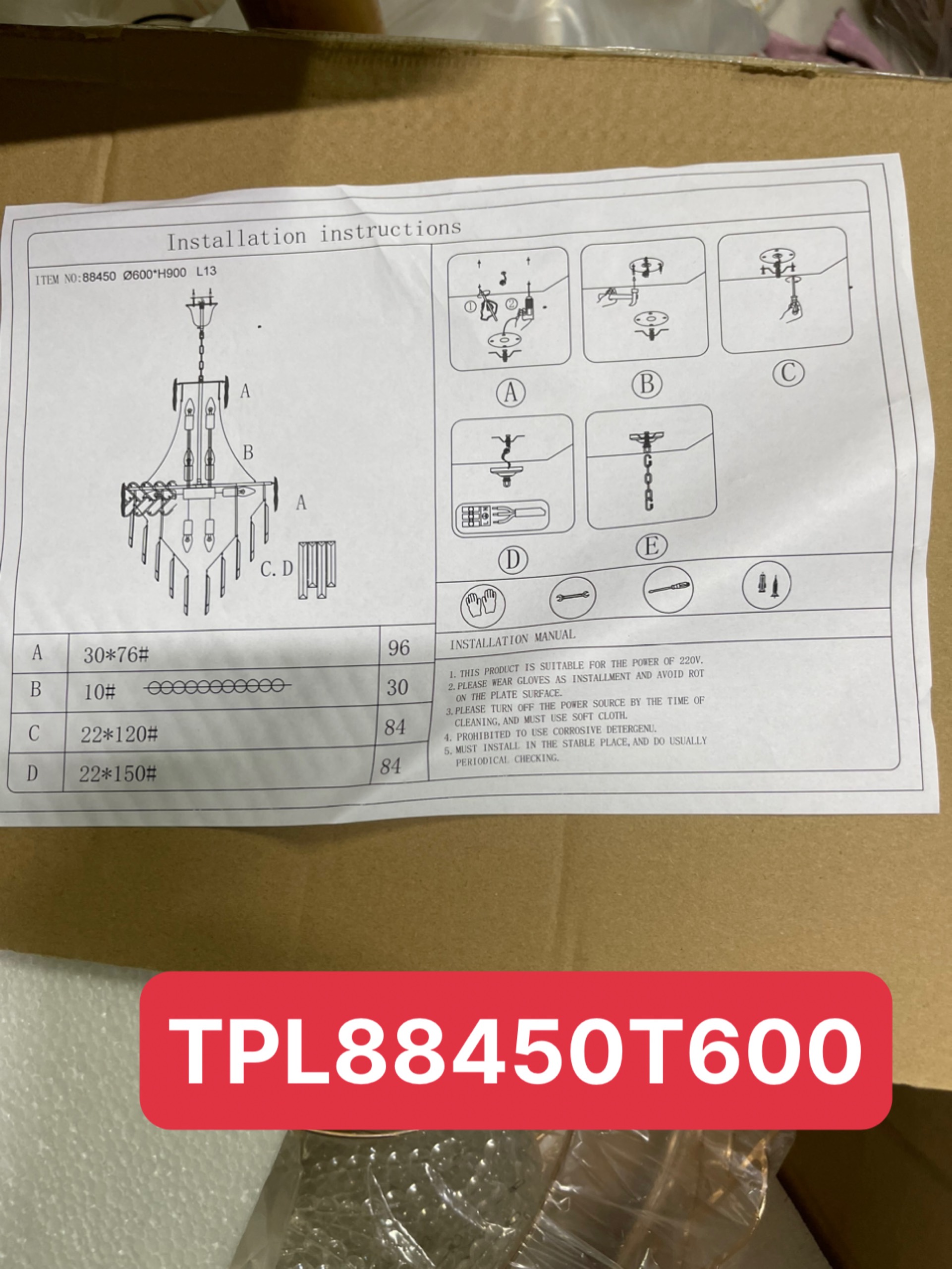 Hướng dẫn chi tiết lắp đặt đèn TPL88450T600