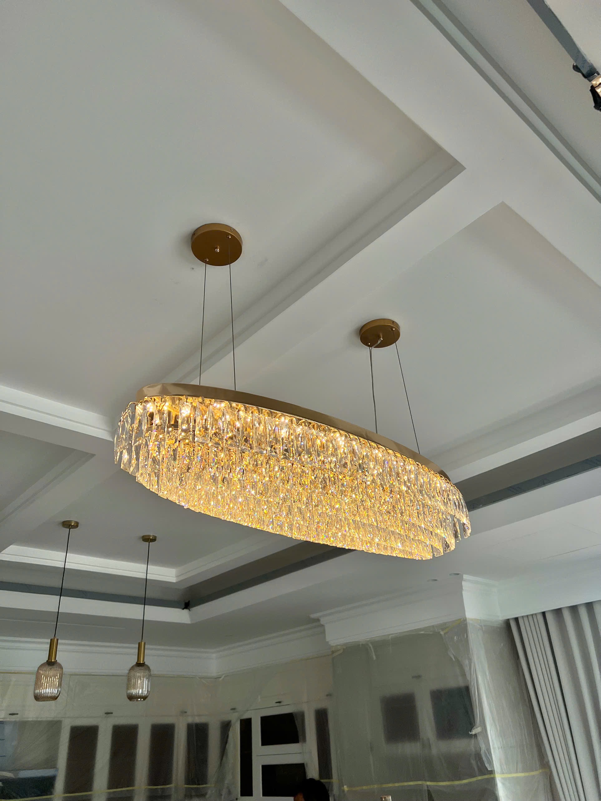 Đèn thả pha lê ánh sáng vàng TPL8882N1200