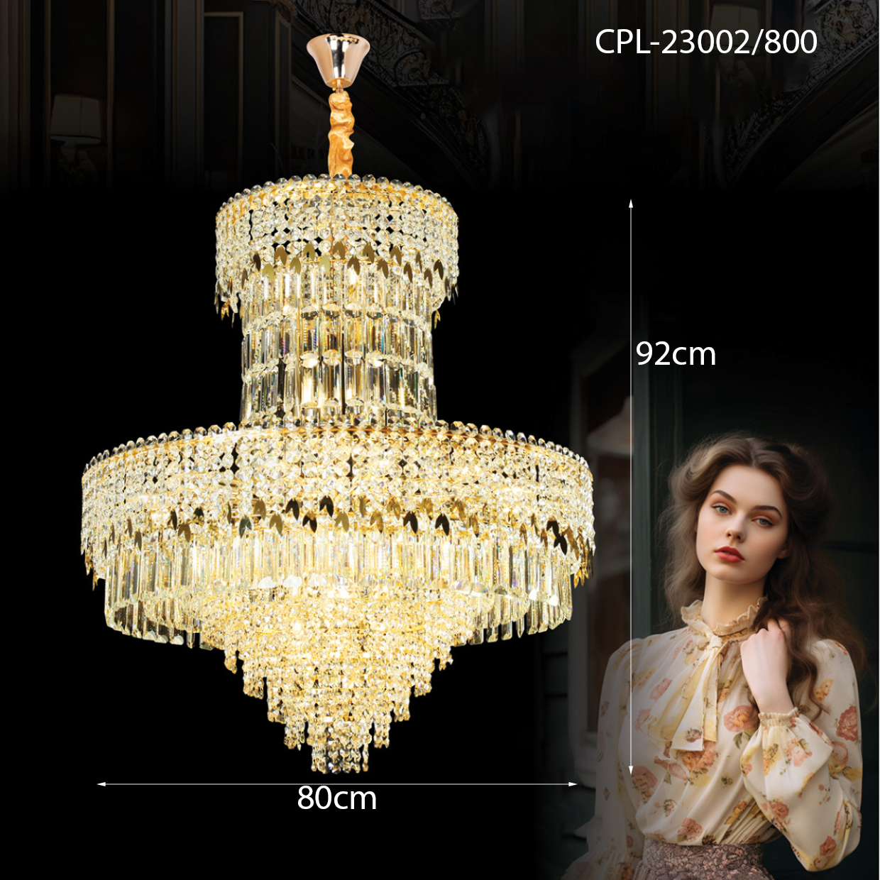 Đèn pha lê phòng khách CPL-23002/800