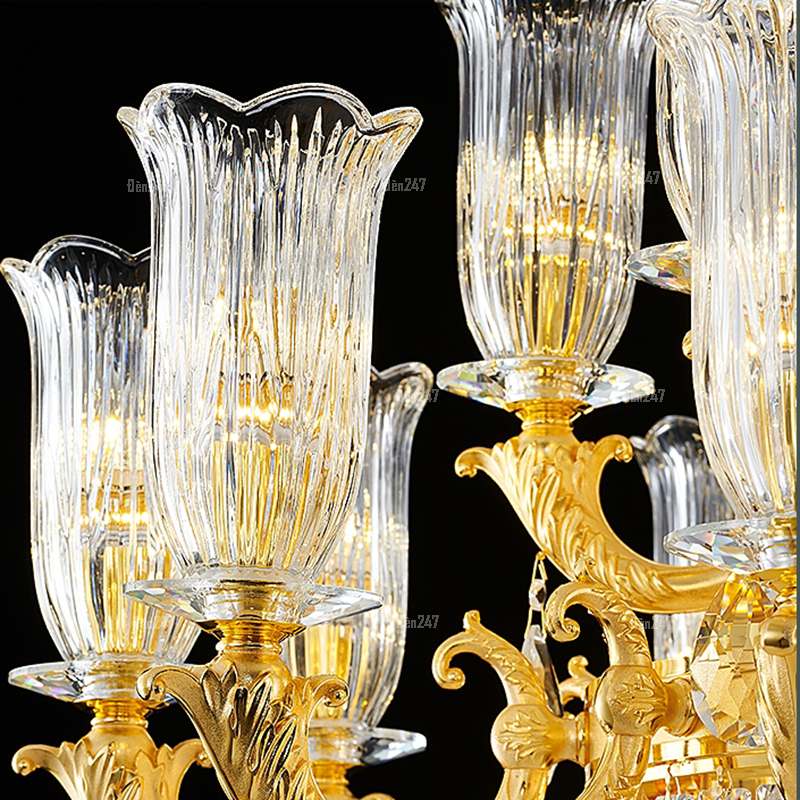 Đèn chùm pha lê vàng DC-8308