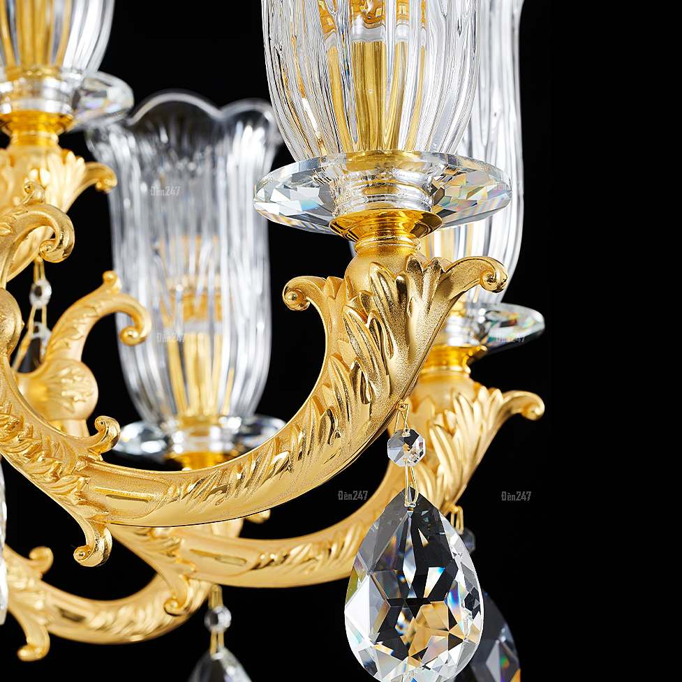 Đèn chùm pha lê vàng DC-8308