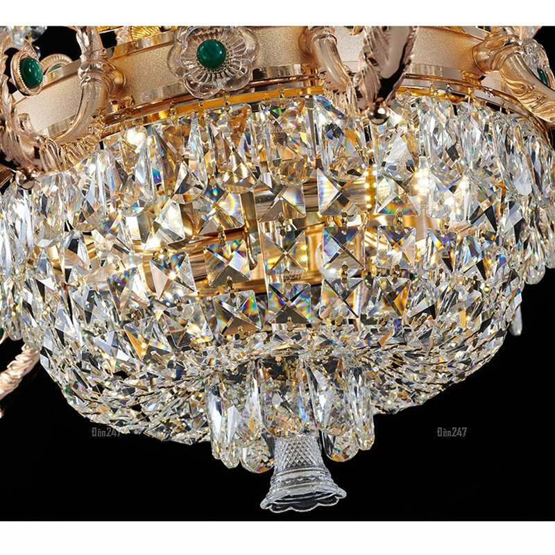 Đèn chùm pha lê đá xanh DC-8310