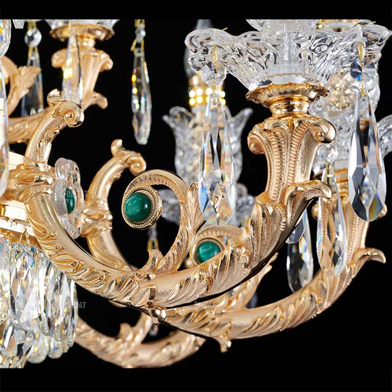 Đèn chùm pha lê đá xanh DC-8310