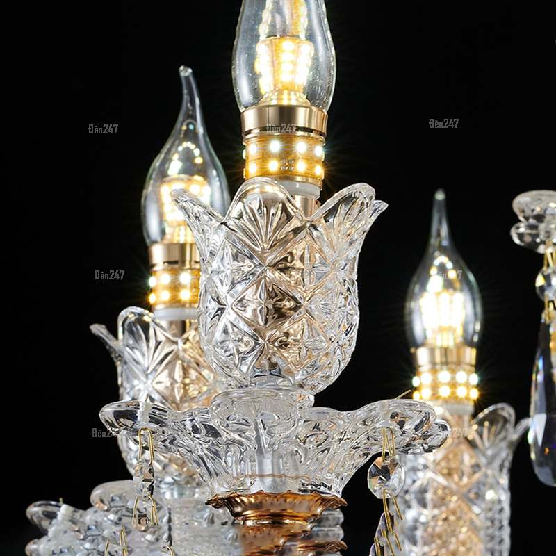 Đèn chùm pha lê đá xanh DC-8310