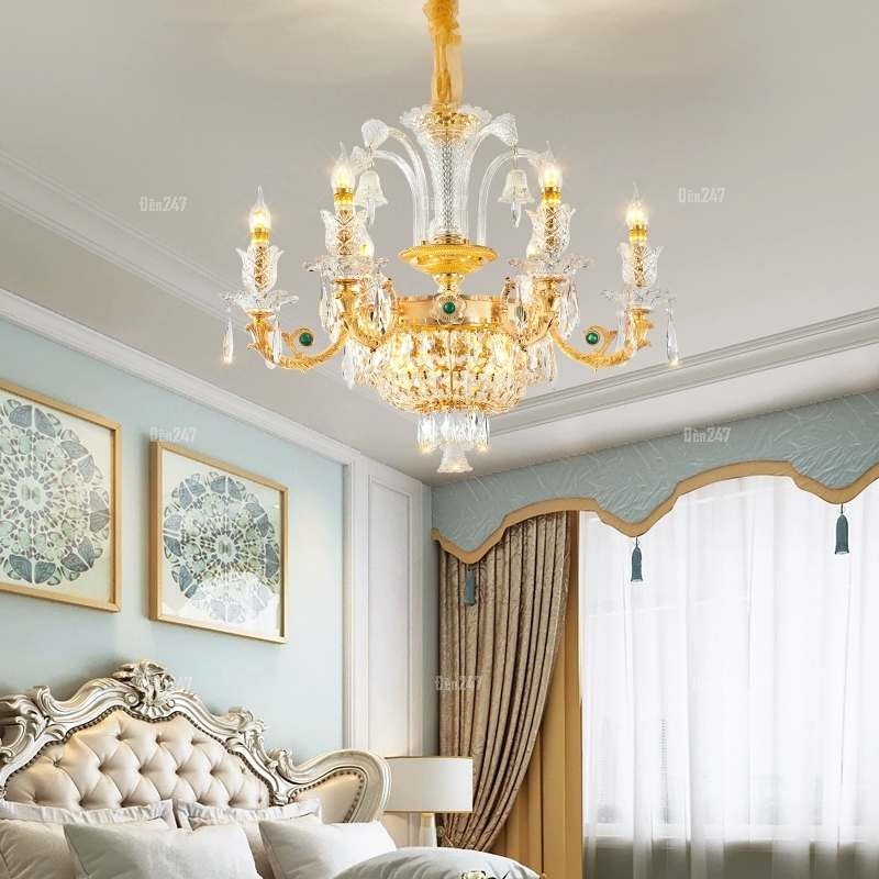 Đèn chùm pha lê đá xanh DC-8310