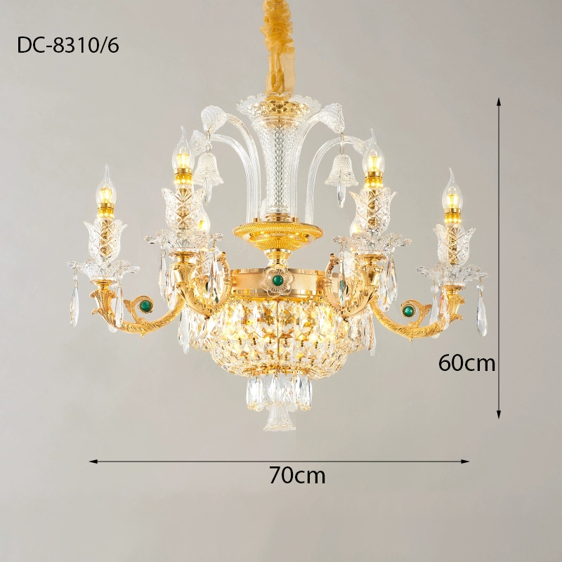 Đèn chùm pha lê đá xanh DC-8310/6