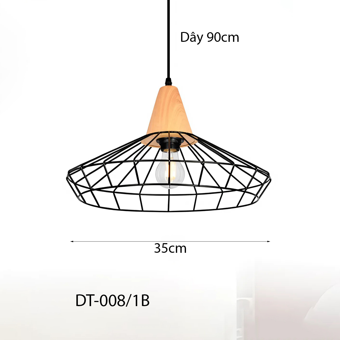 Đèn thả khung sắt Decor DT-008/1B