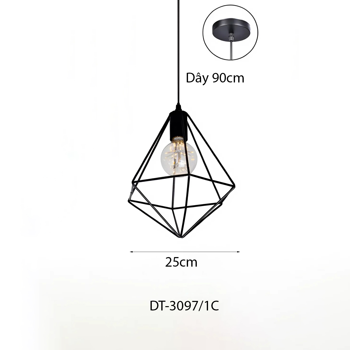 Đèn thả khung sắt Decor DT-3097/1C