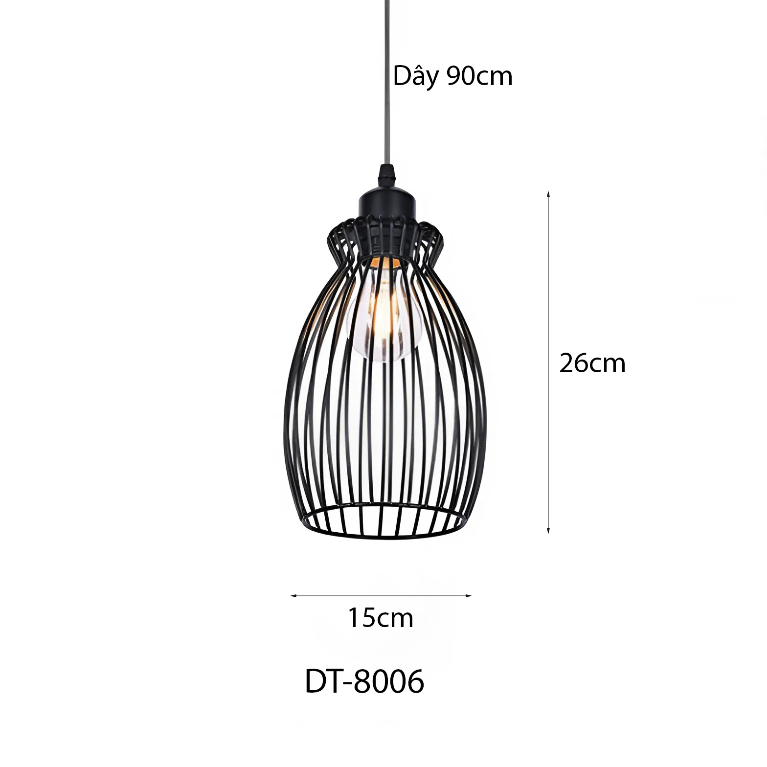 Đèn thả khung sắt Decor DT-8006