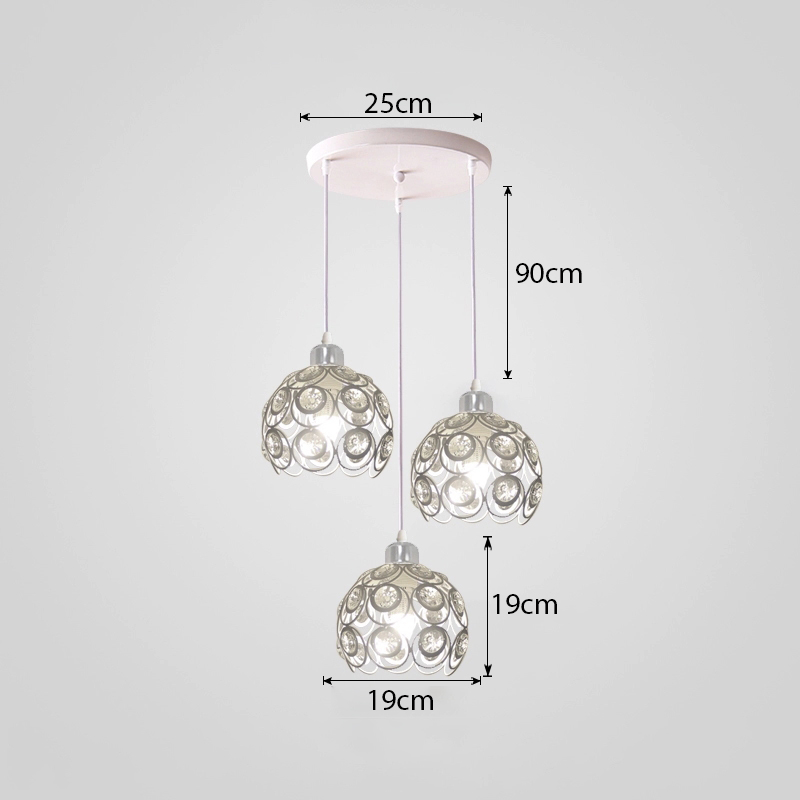 Đèn thả pha lê 3 bóng màu trắng DT-8010/3WH