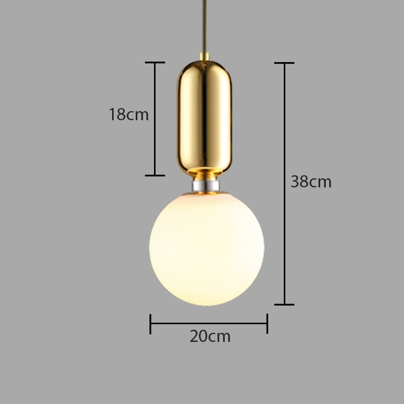 Đèn thả bóng cầu thân lớn DT-9145/L-GD