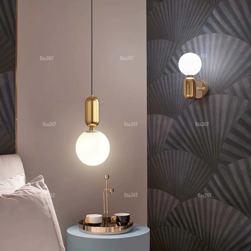 Đèn thả bóng cầu thân lớn DT-9145/S-GD