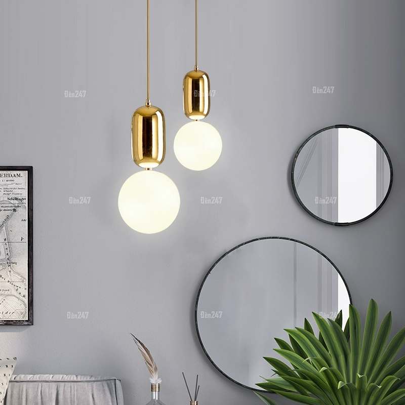 Đèn thả bóng cầu thân lớn DT-9145/S-GD