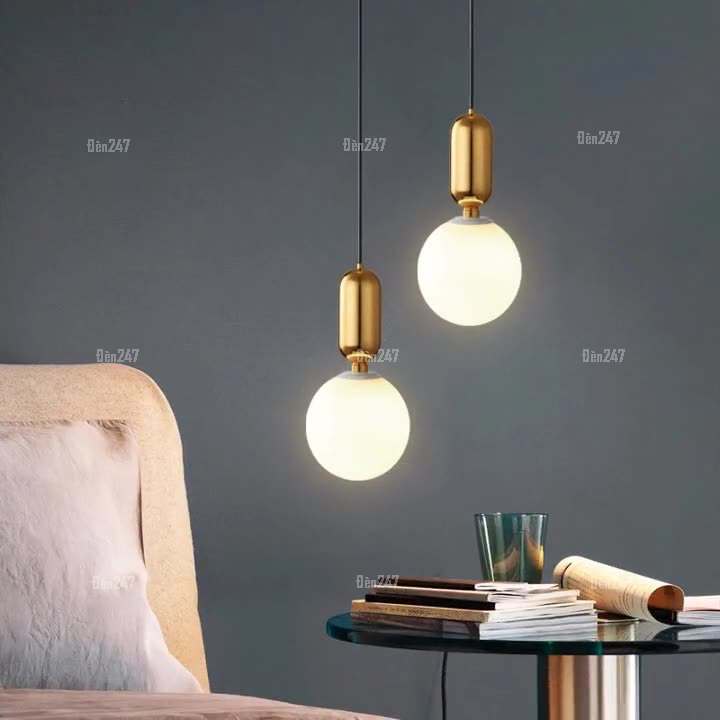 Đèn thả bóng cầu thân lớn DT-9145/S-GD