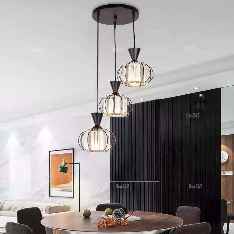 Đèn thả bàn ăn pha lê DT-9377/3B-BK
