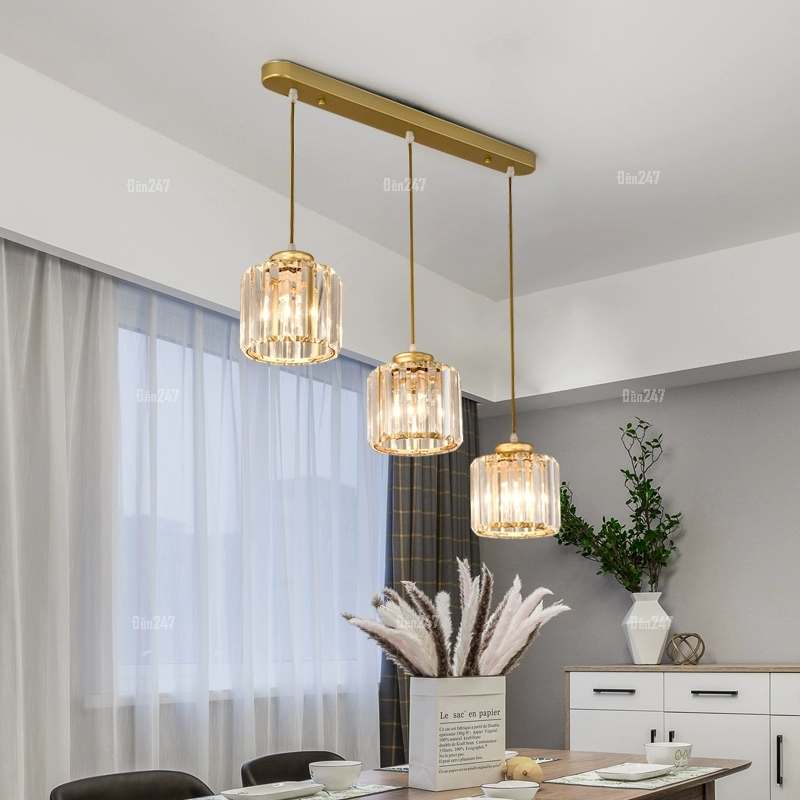 Đèn thả dài pha lê 3 bóng DT-9573/3A-GD