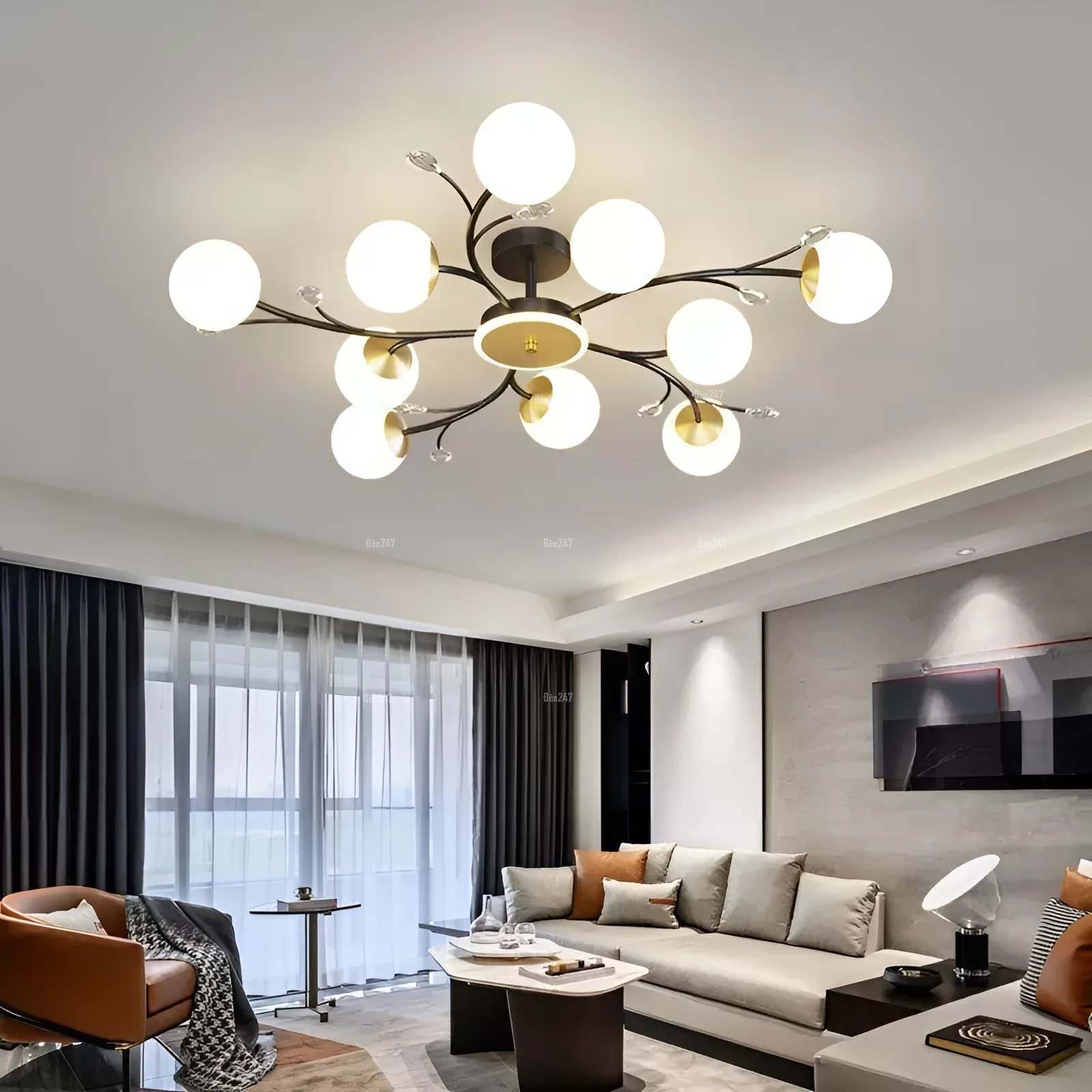 Đèn bóng cầu trắng mờ DT-H287/12