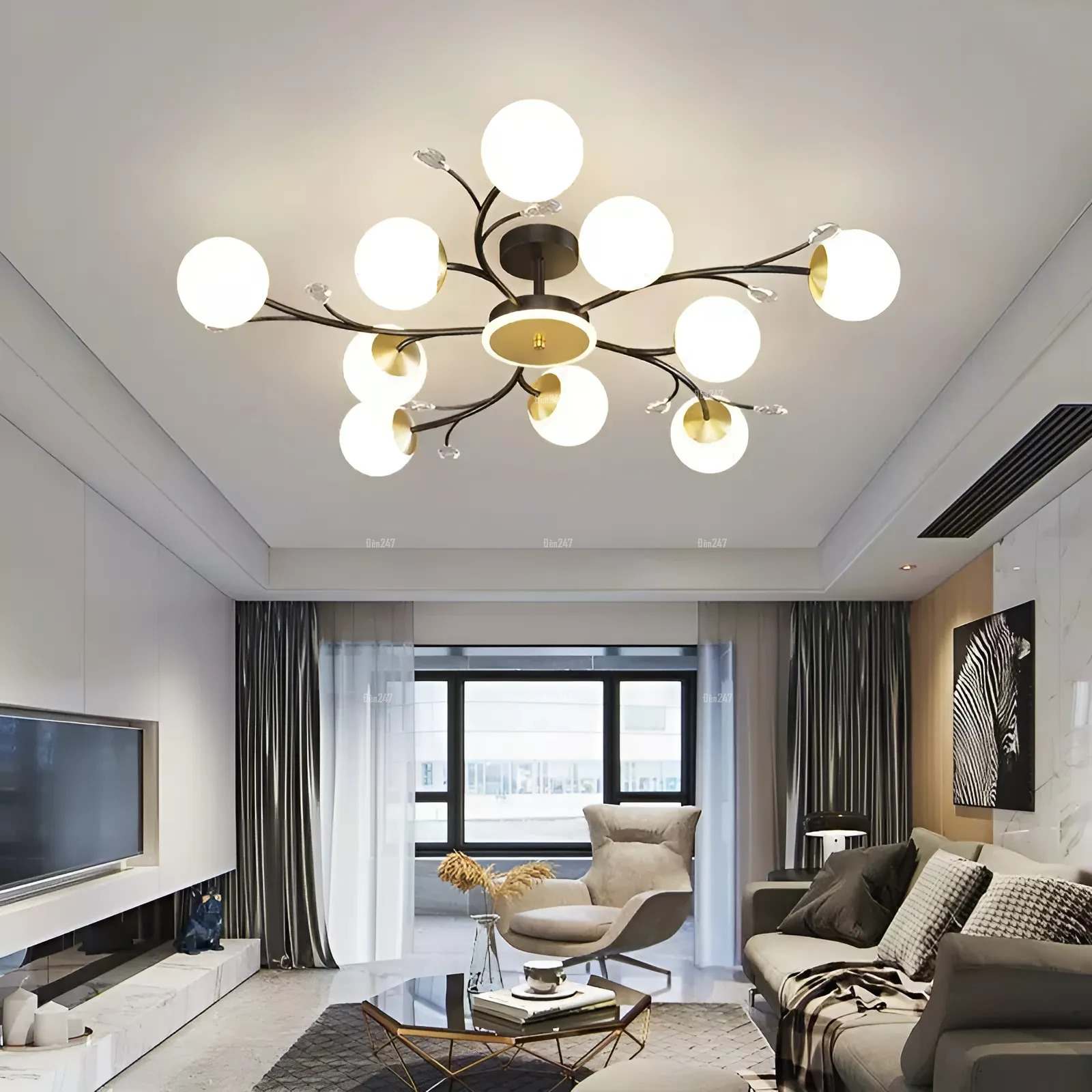 Đèn bóng cầu trắng mờ DT-H287/12