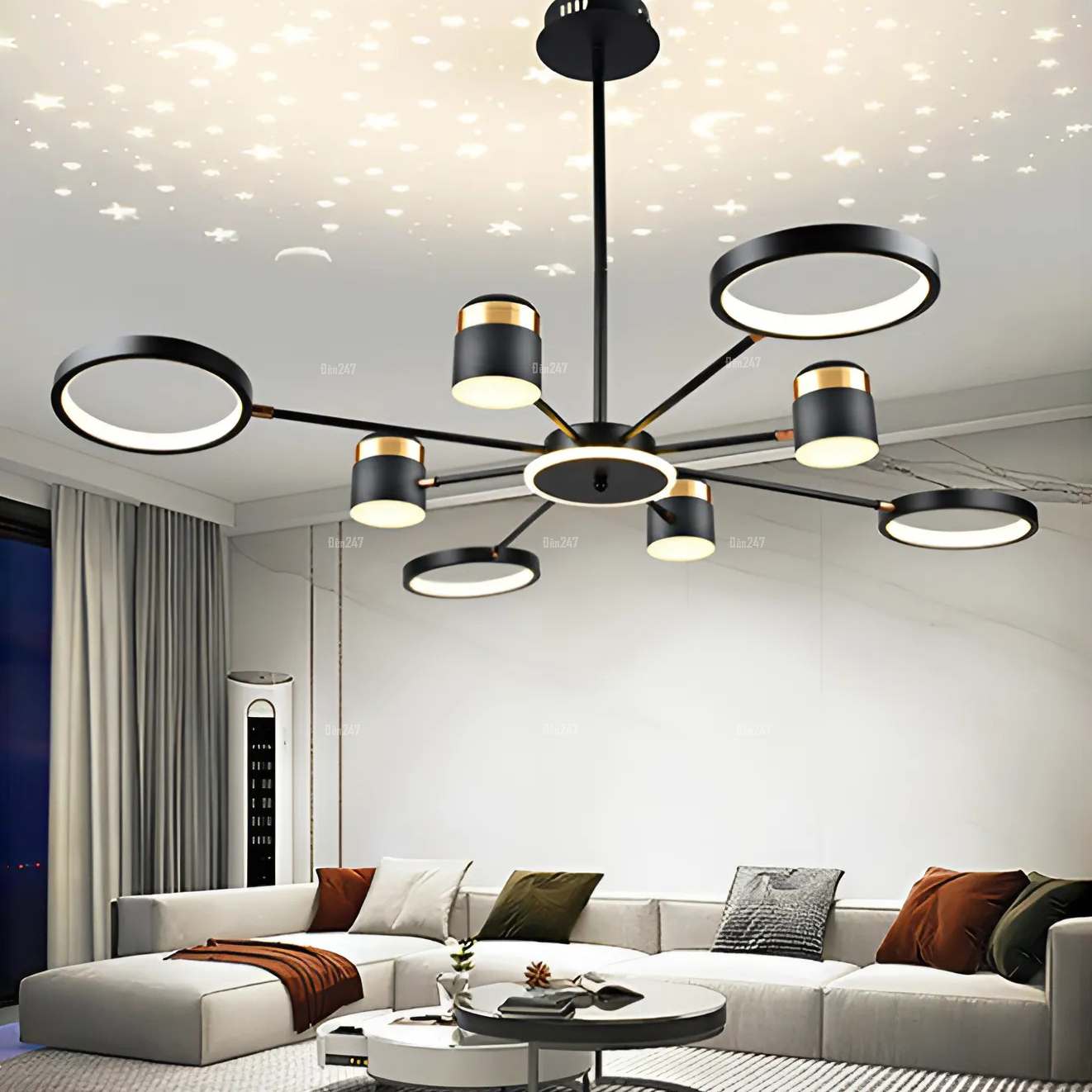 Đèn treo hắt sao trần nhà DT-H6001/8