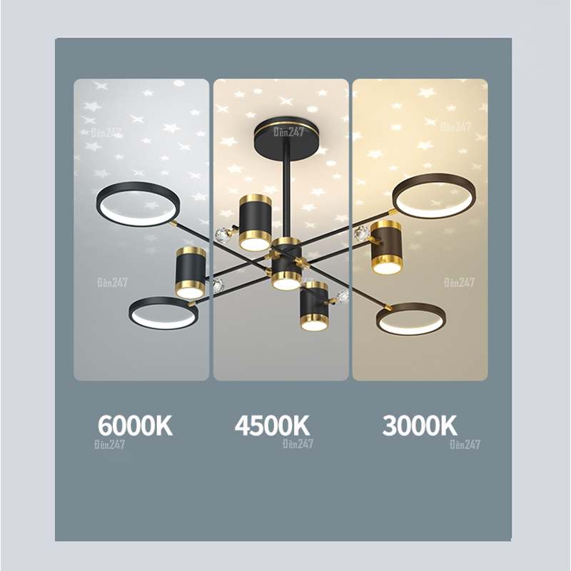 Đèn treo hắt sáng trần nhà DT-H6008/8+1