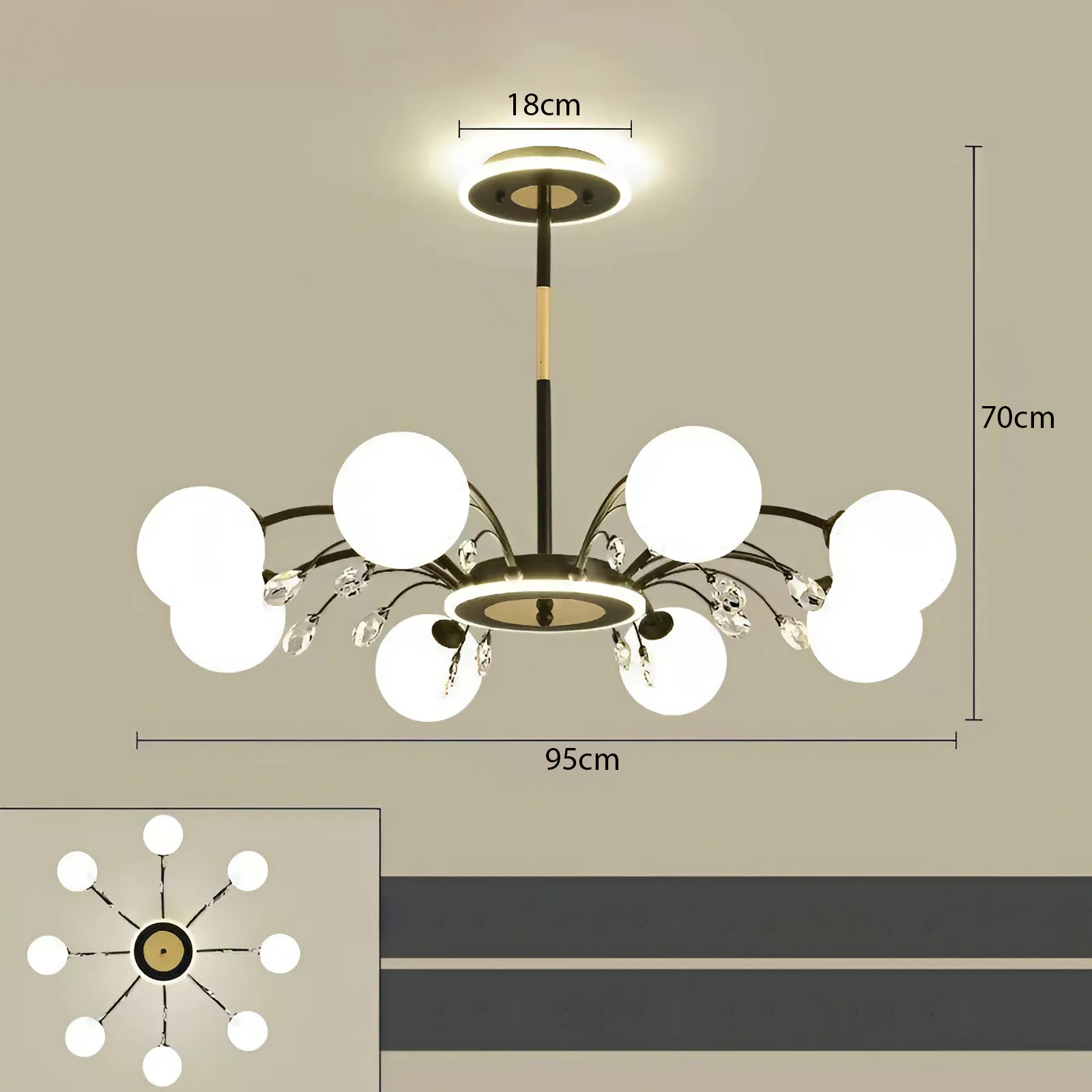 Đèn bóng cầu phòng khách DT-H9020/8