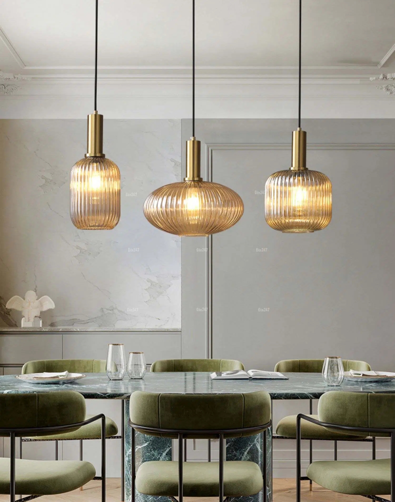 Đèn màu hổ phách thả bàn DT-RH001/A