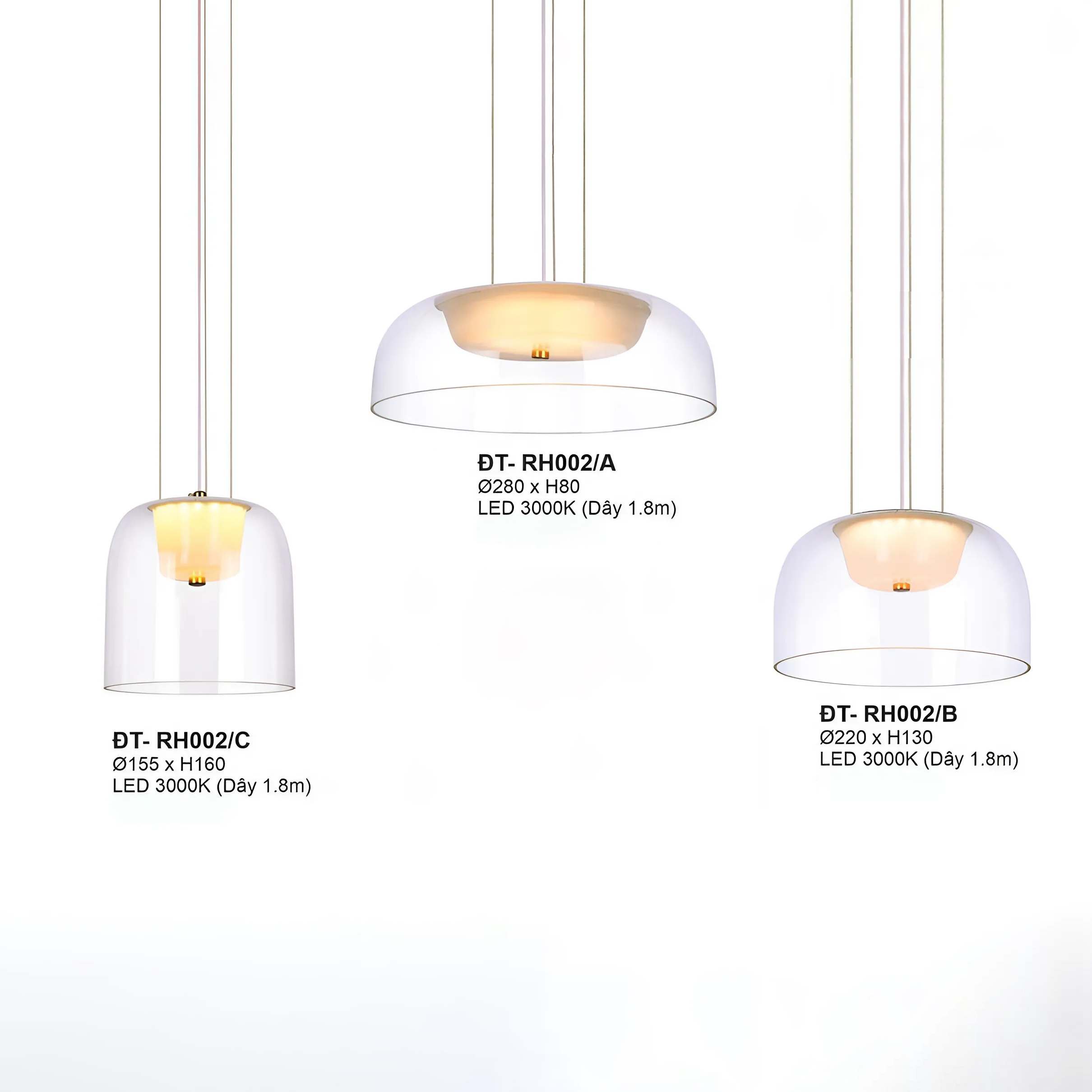 Đèn treo bàn màu trắng DT-RH002/C