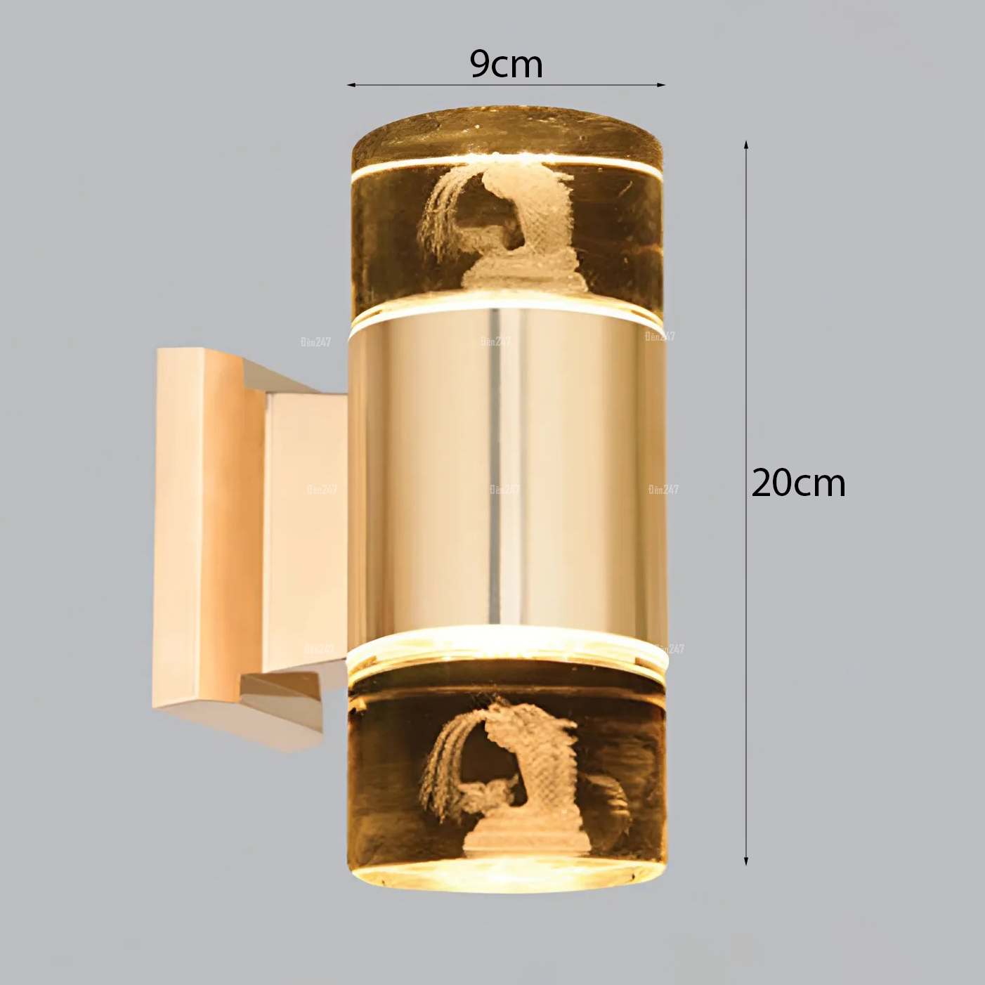 Đèn tường 2 đầu pha lê sư tử mình cá NT-2356/2