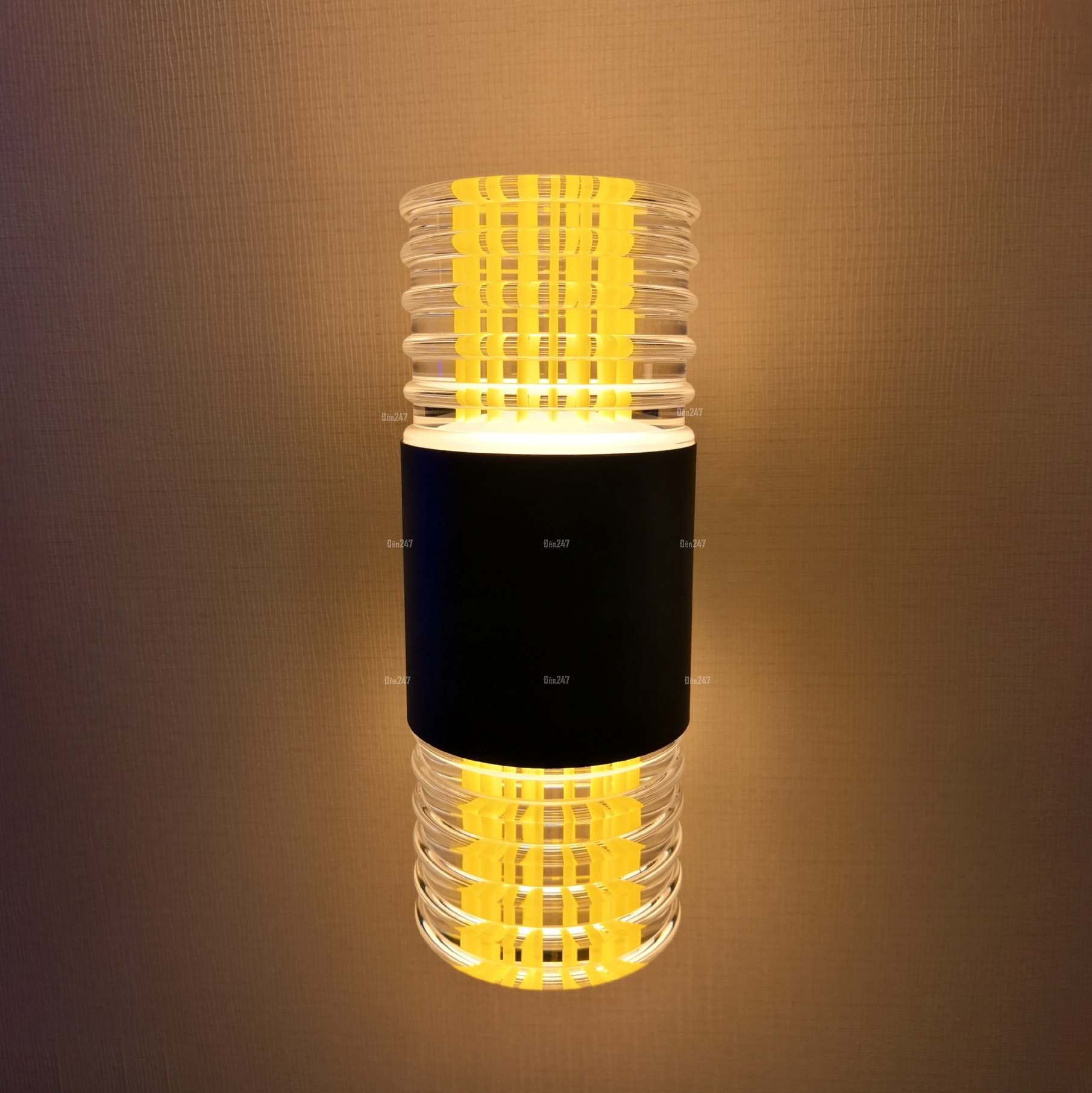 Đèn tường 2 đầu pha lê màu vàng NT-2360/2