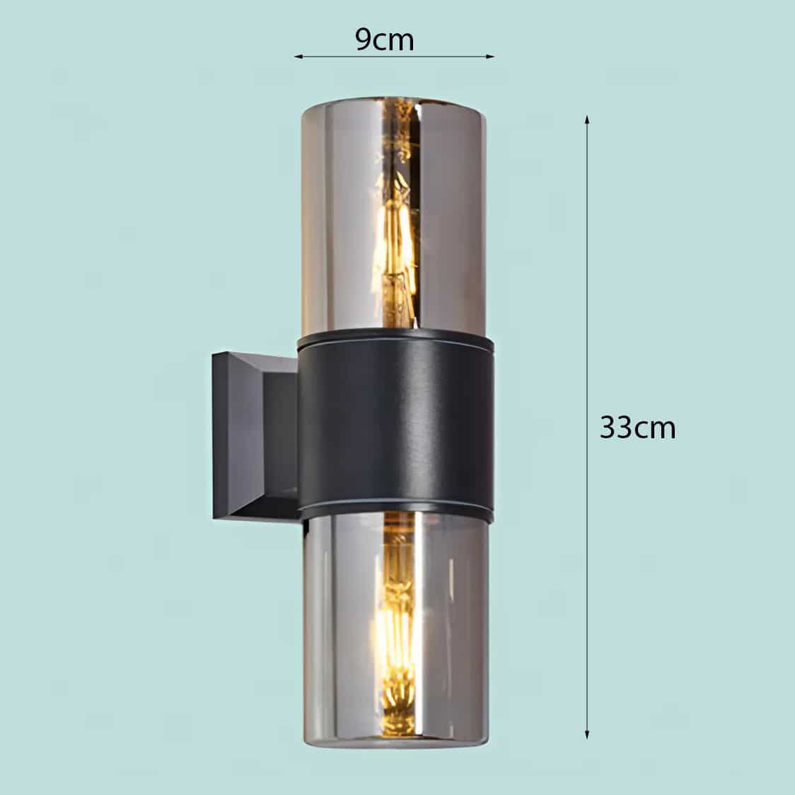 Đèn ngoại thất gắn tường màu trà 2 đầu NT-3038