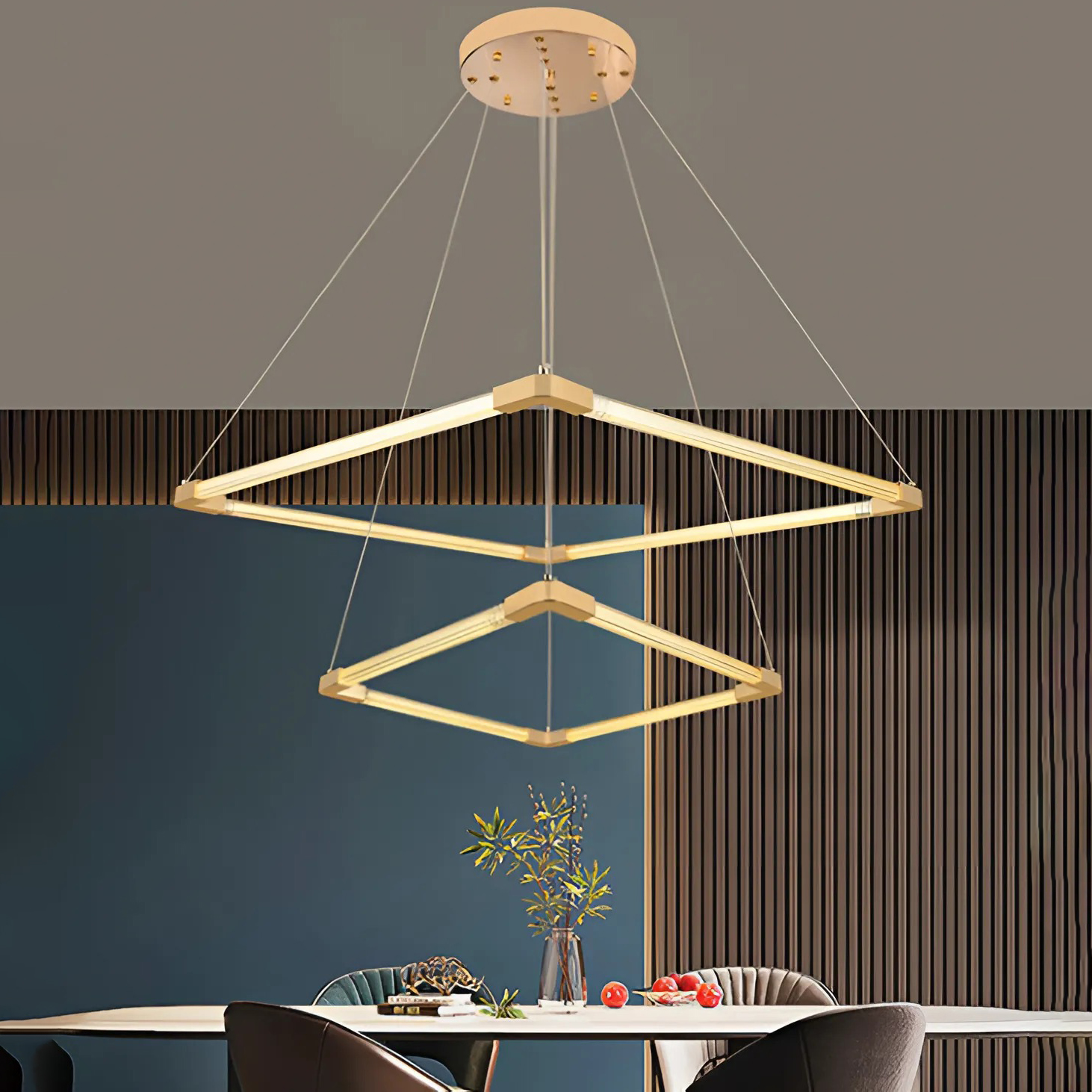 Đèn vuông 2 tầng thả phòng khách TL-2235/2